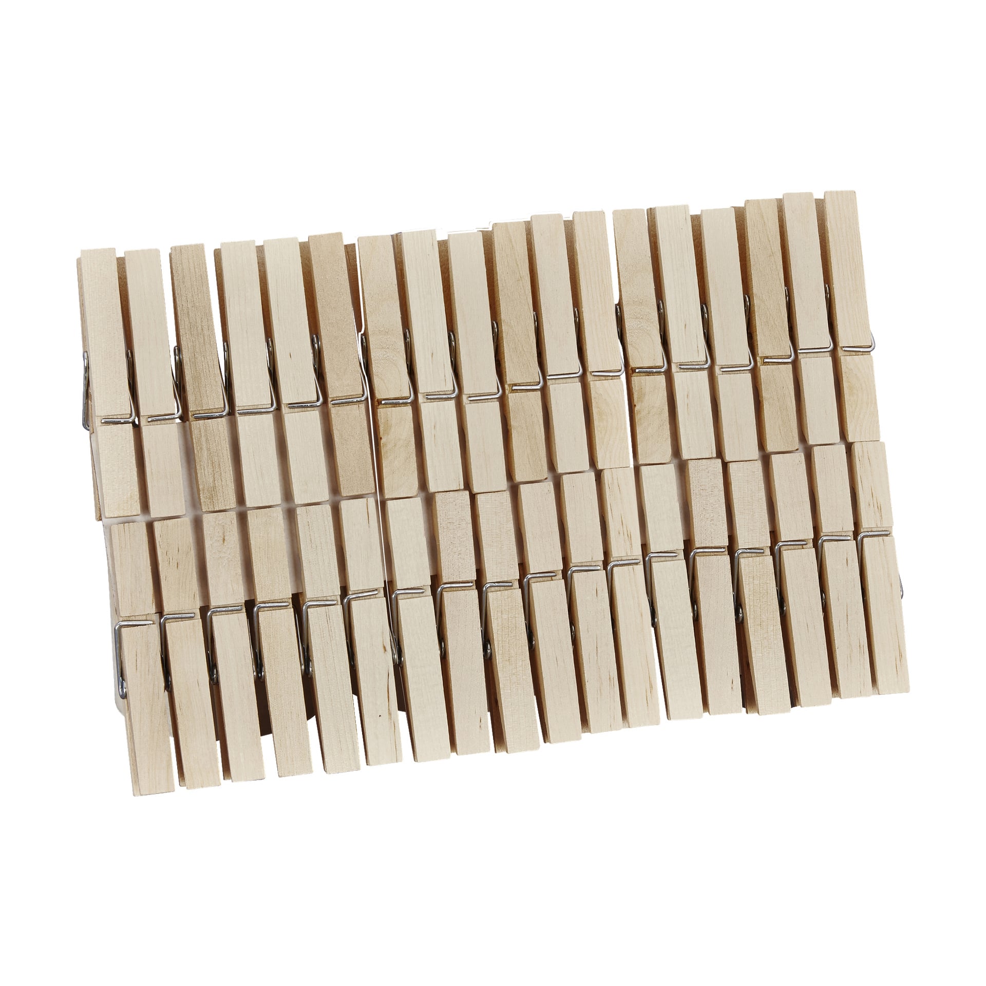 Ett 36-pack med Menuett-träklädnypor arrangerade i jämnt fördelade rader.
