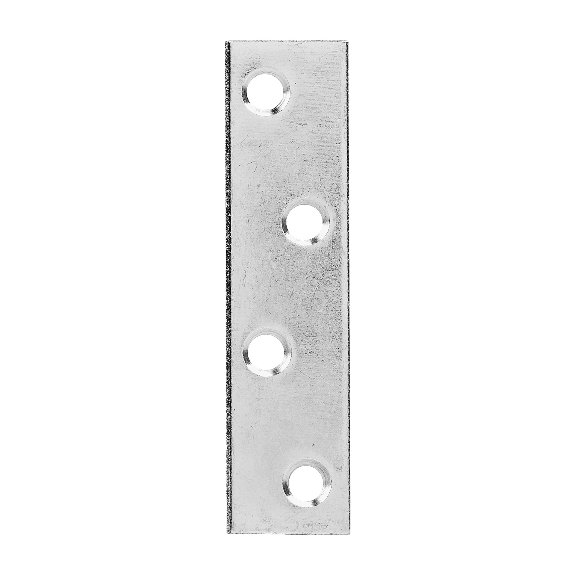Ett 2-pack med Hard Head Joint-plattor visar rektangulära metallbitar med fyra cirkulära hål arrangerade i rad, vanligtvis använda som kopplingar eller fästen för konstruktion eller montering av möbler.
