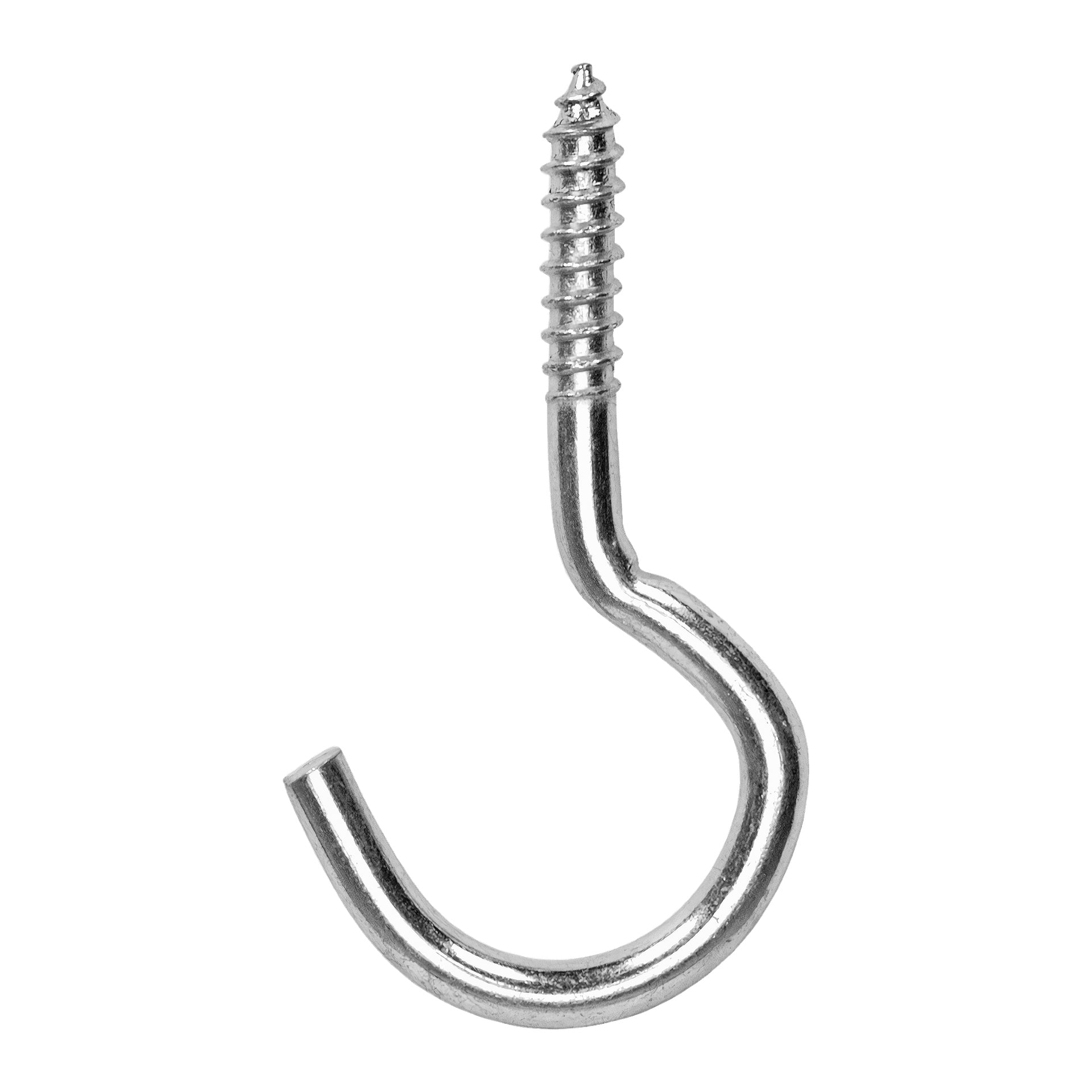 Hard Head Screw hooks 5-packet inkluderar metallkrokar med gängad topp och en böjd, öppen ände, lämplig för att hänga föremål på väggar eller tak.