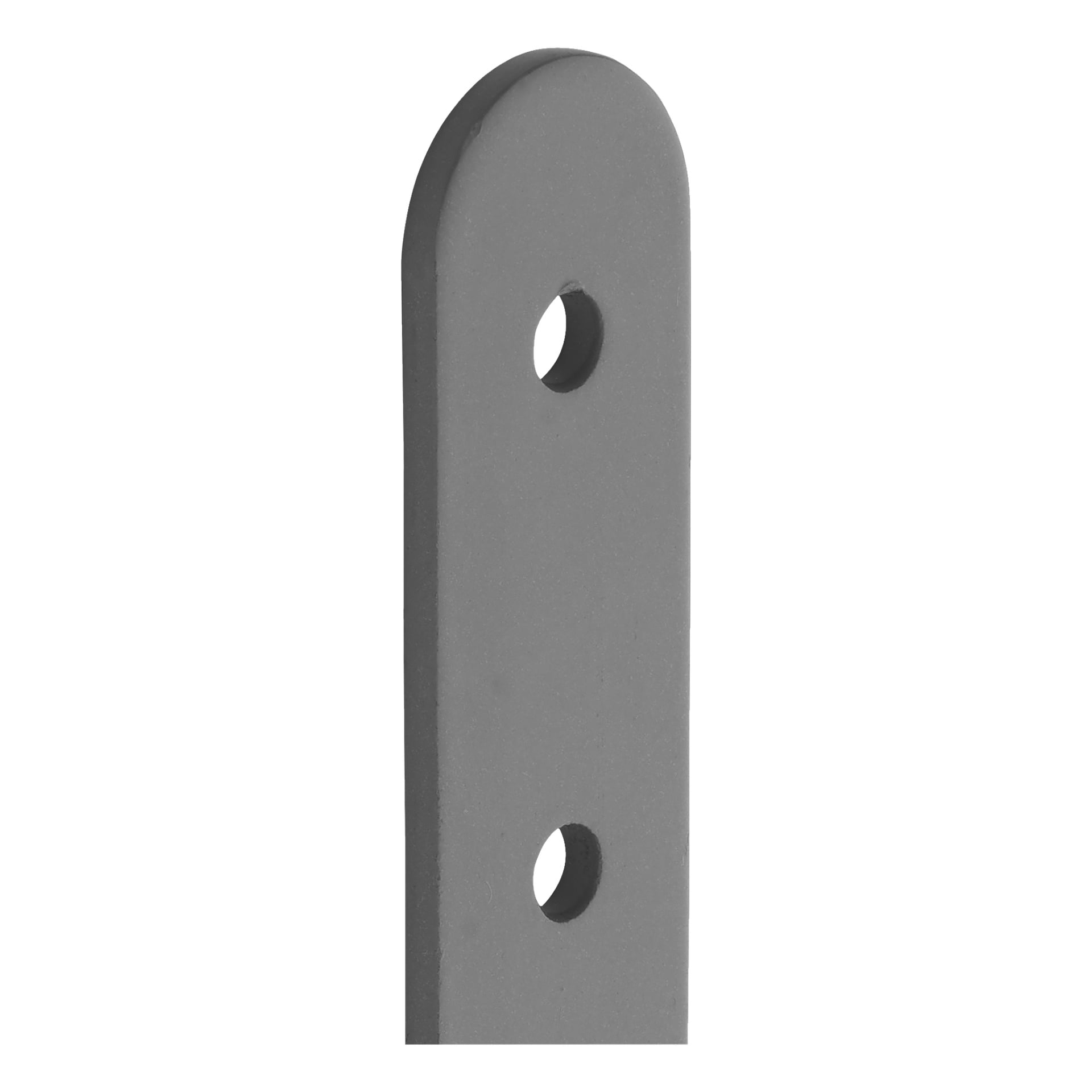 En närbild av Hard Head Universal-kroken, med en platt rektangulär metallstång med rundade kanter och två jämnt fördelade cirkulära hål.