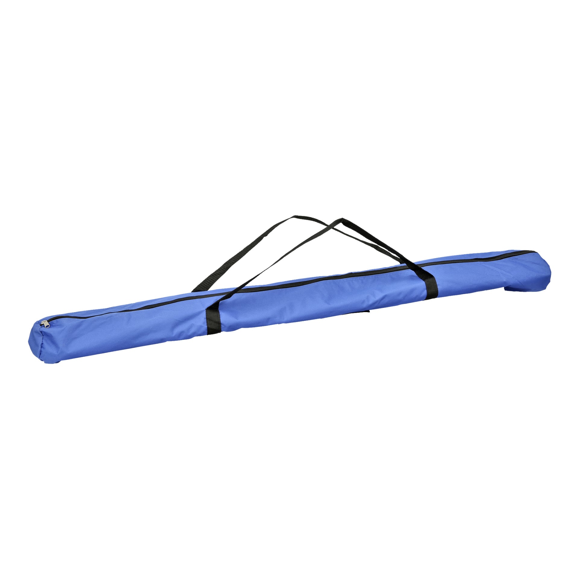 Eine blaue Tragetasche mit Reißverschluss und zwei schwarzen Schulterriemen für Kayoba Agility Slalomstangen 5 Pack.