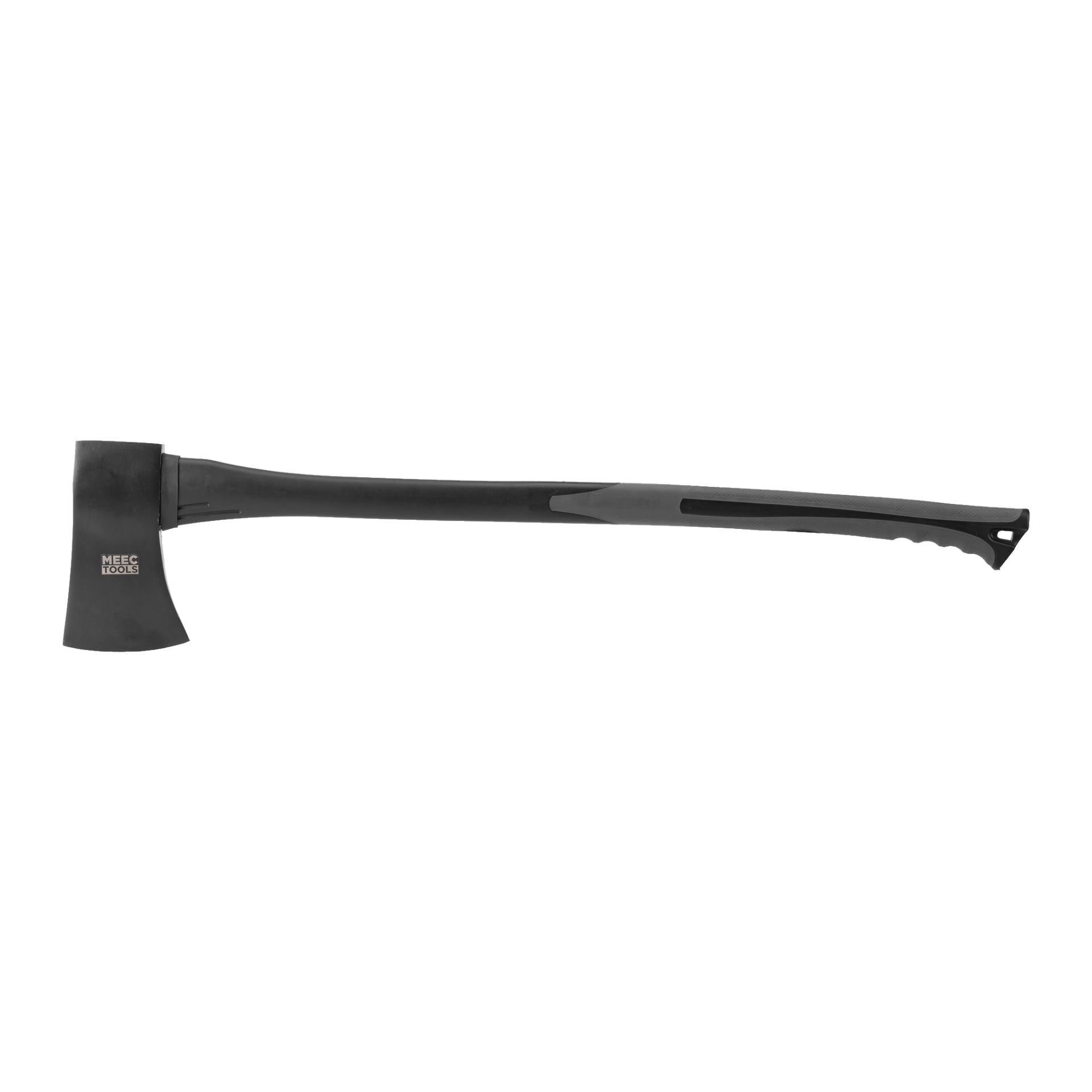 En Meec Tools Chopping-yxa med ett långt, ergonomiskt svart skaft och ett metallhuvud.