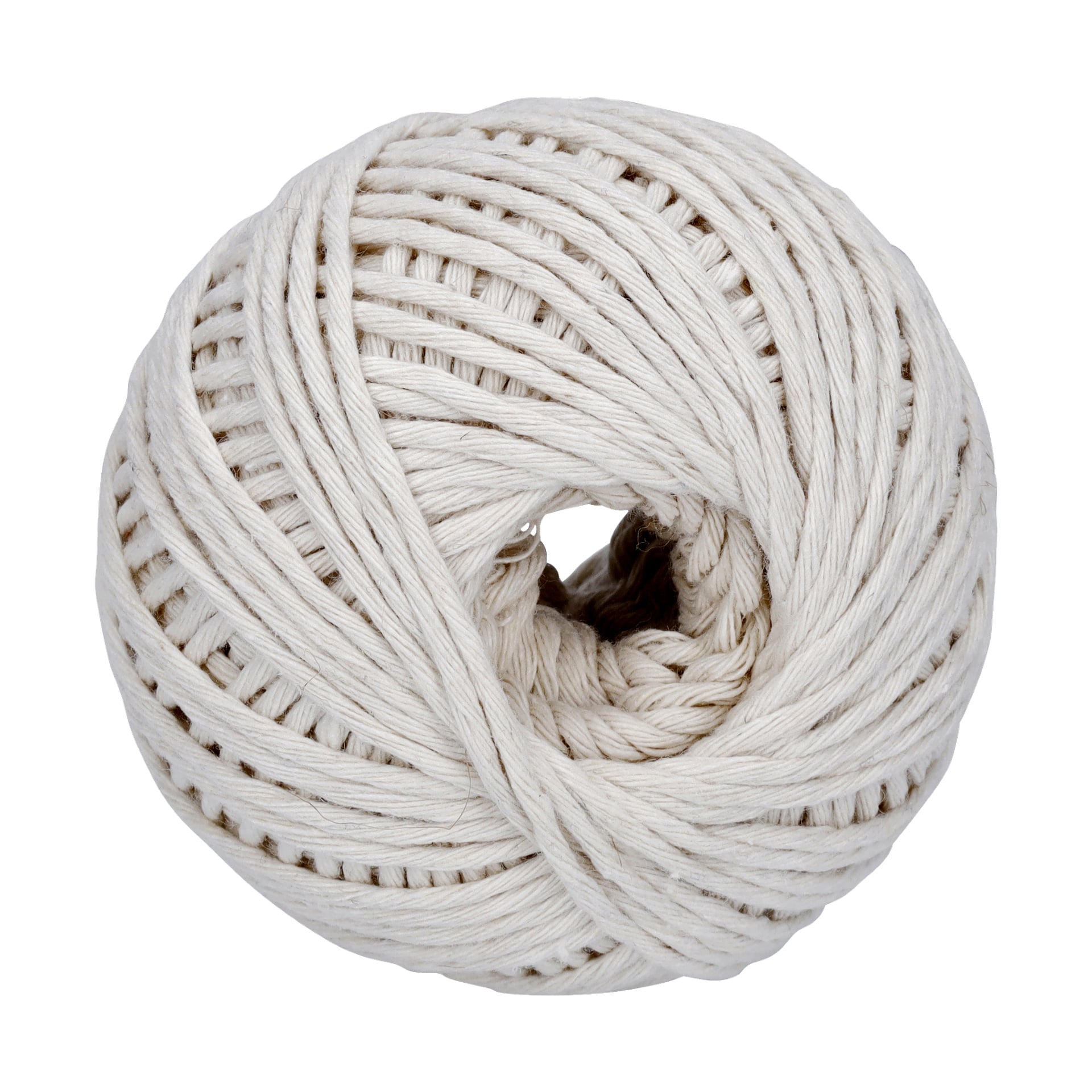Lähikuvassa Hard Head Cotton -kieli on kierretty siistiksi pyöreäksi muodoksi, korostaen kierretyn kielen yksityiskohtaista tekstuuria ja tiukkaa kuviota, ja keskellä on näkyvä reikä.