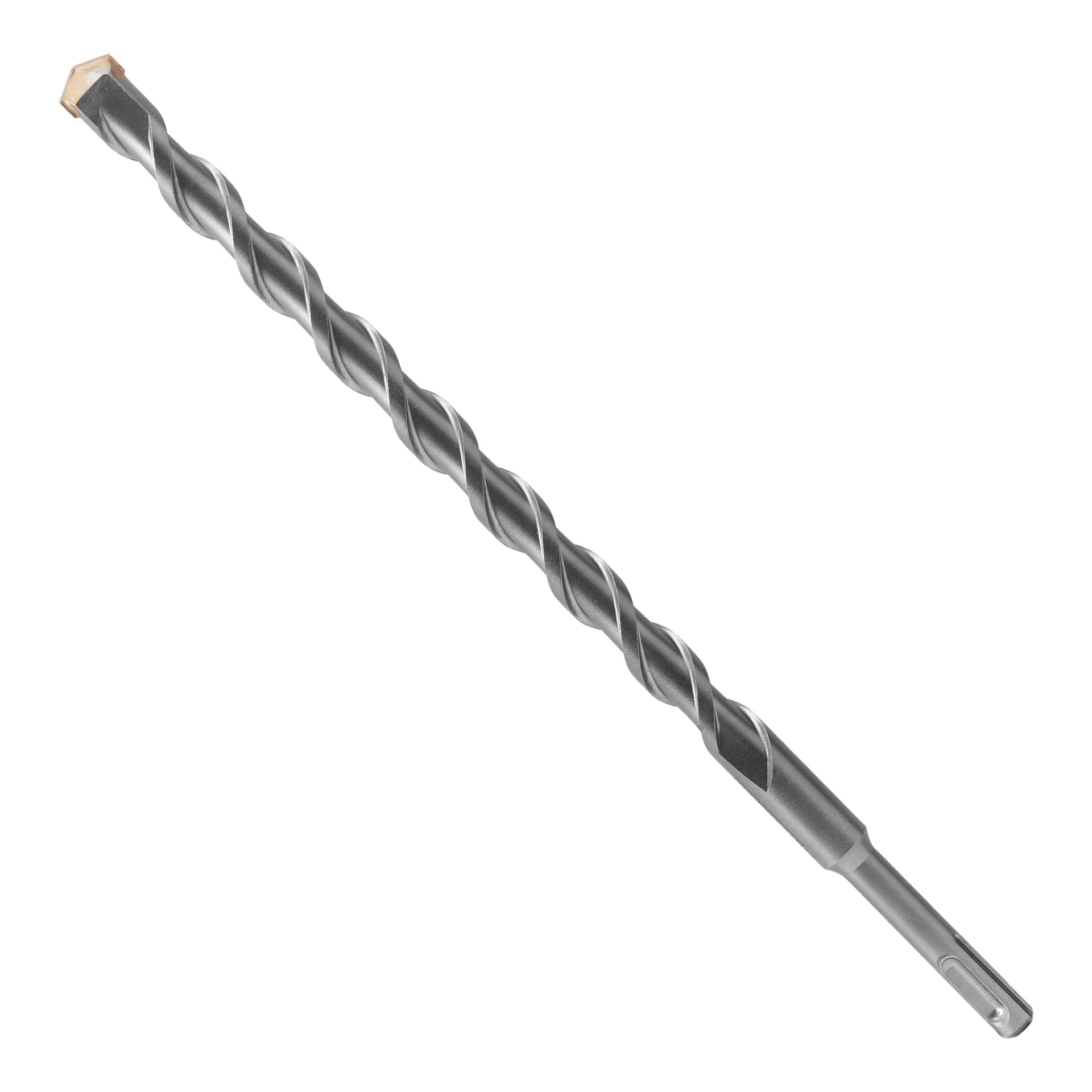 En betongborr från Meec Tools med spiralspår och mejselspets ligger diagonalt.