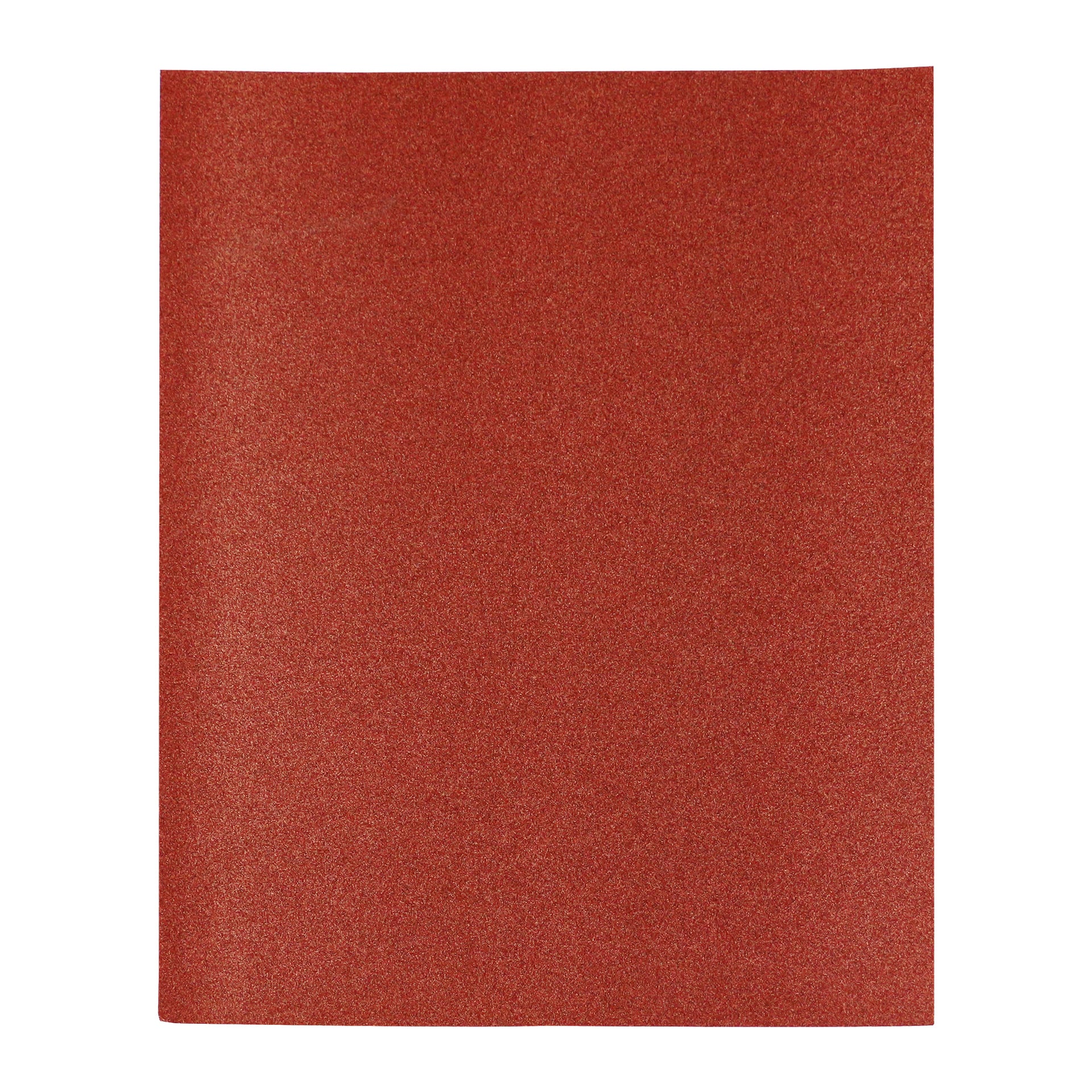 Ett paket med fem slippapper från Meec Tools visas, där varje ark ser nytt ut med en jämn grynig textur och raka kanter.