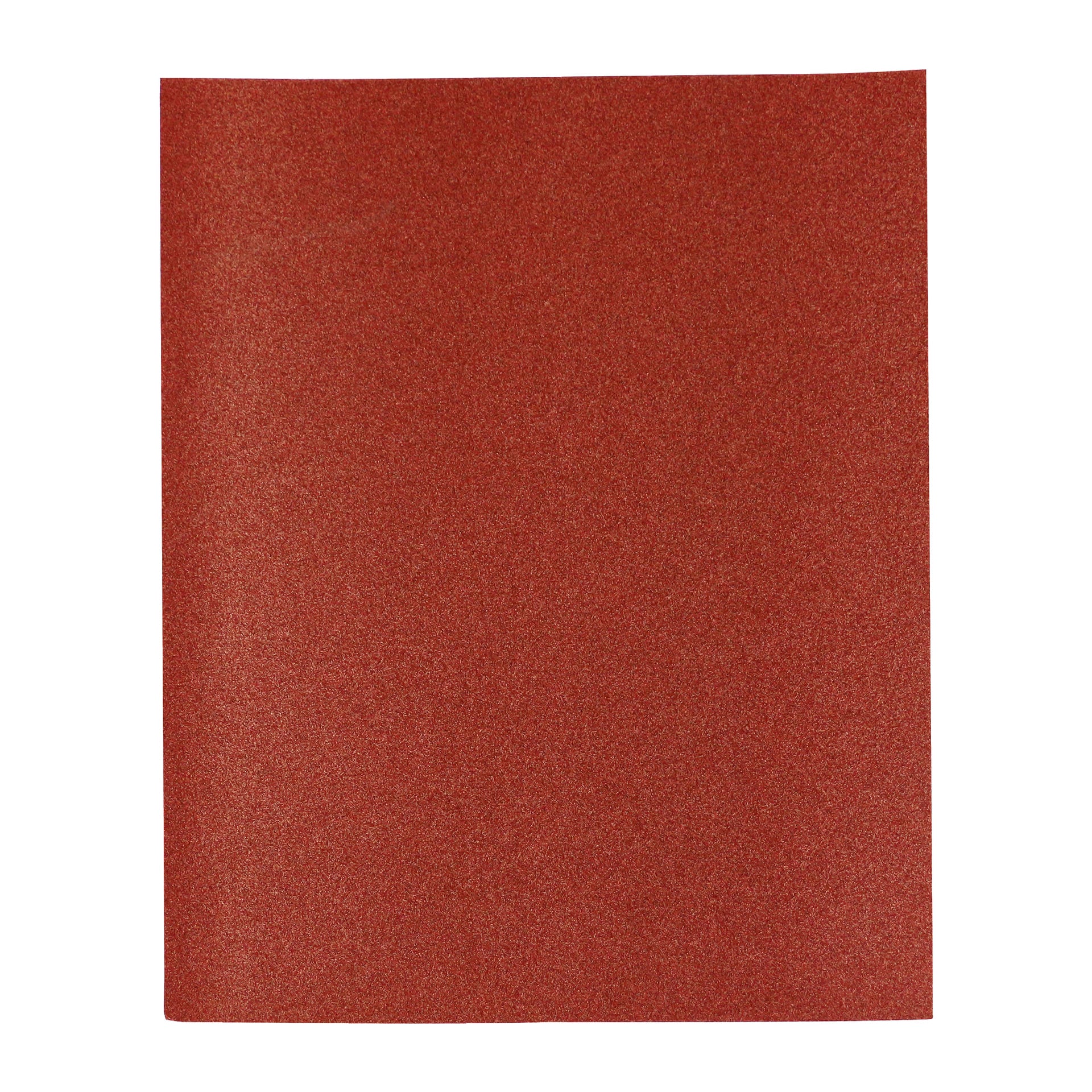 Ett enda ark från Meec Tools Sanding Paper 5 Pack visas och visar dess fina gryniga yta med en slät, jämn röd färg som täcker hela den fyrkantiga formen.