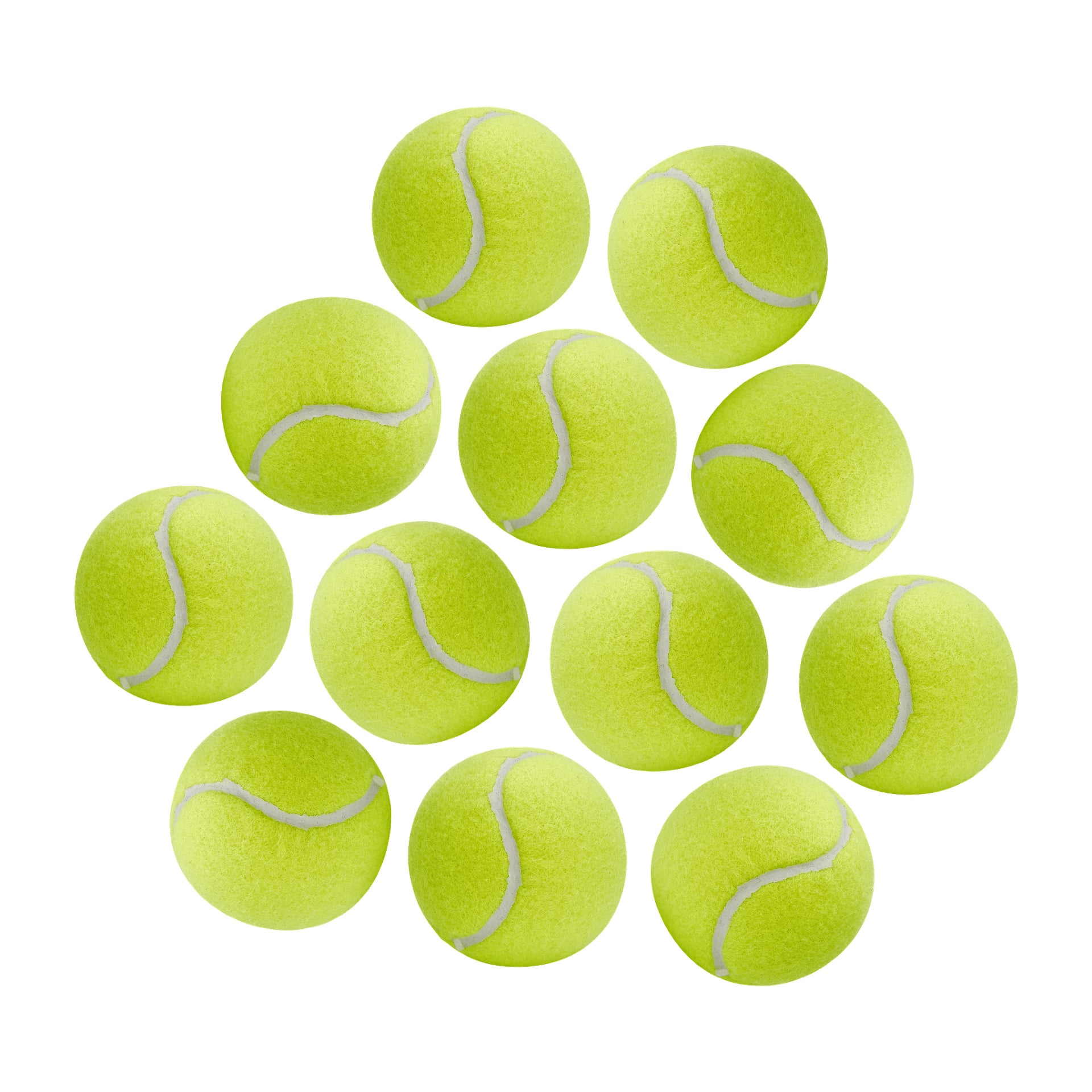 Ein Cluster von zwölf gelb-grünen Kayoba-Tennisbällen 12 Pack.