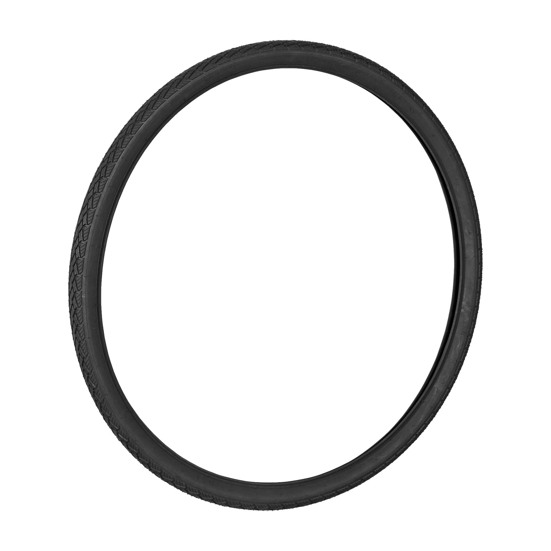 Ett svart Kayoba Bike-däck visas, omonterat och cirkulärt, med ett tydligt definierat mönster längs ytterkanten.