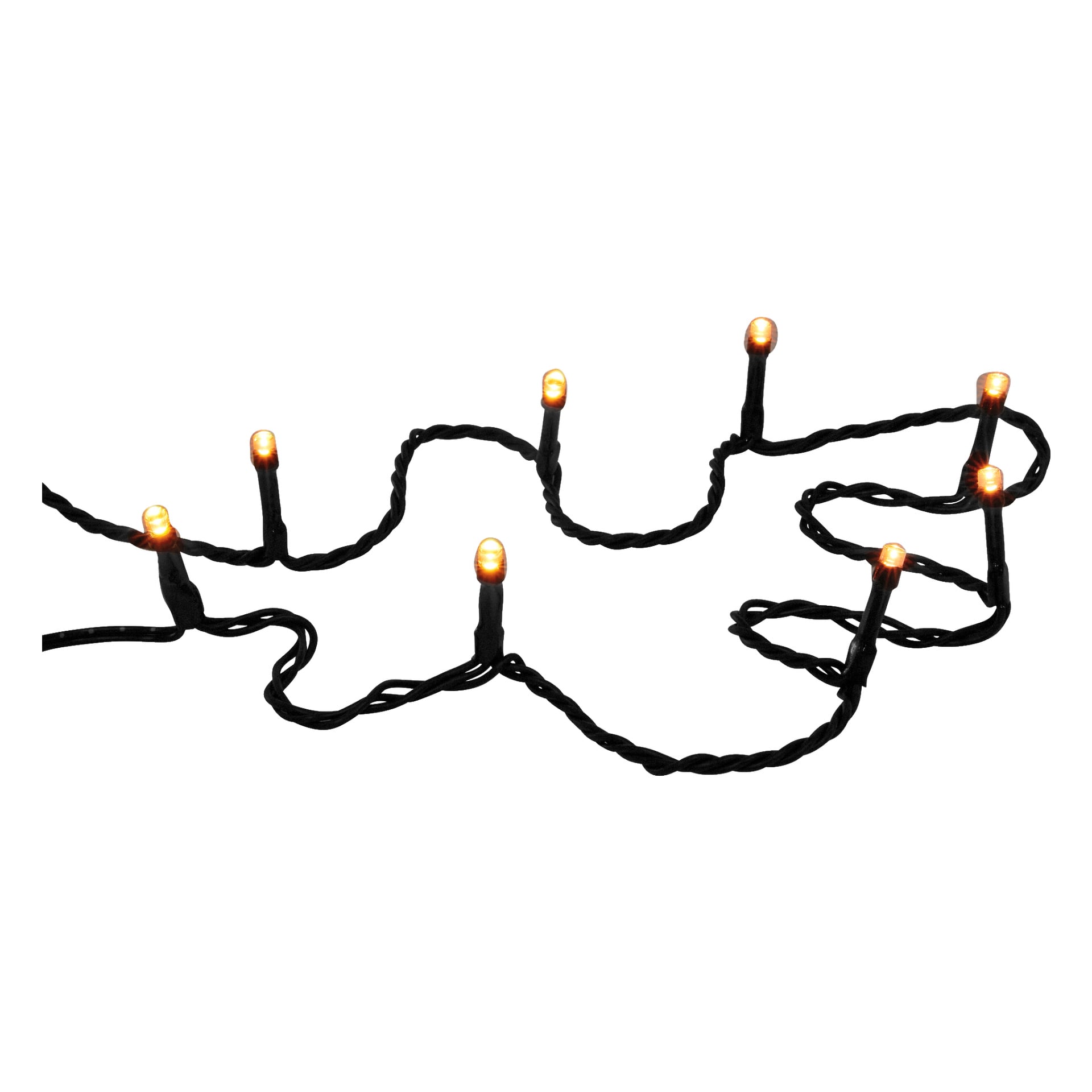 En EKVIP-ledtråd med en svart sladd arrangerad i ett zickzackmönster, som lyste med klara orange lampor.