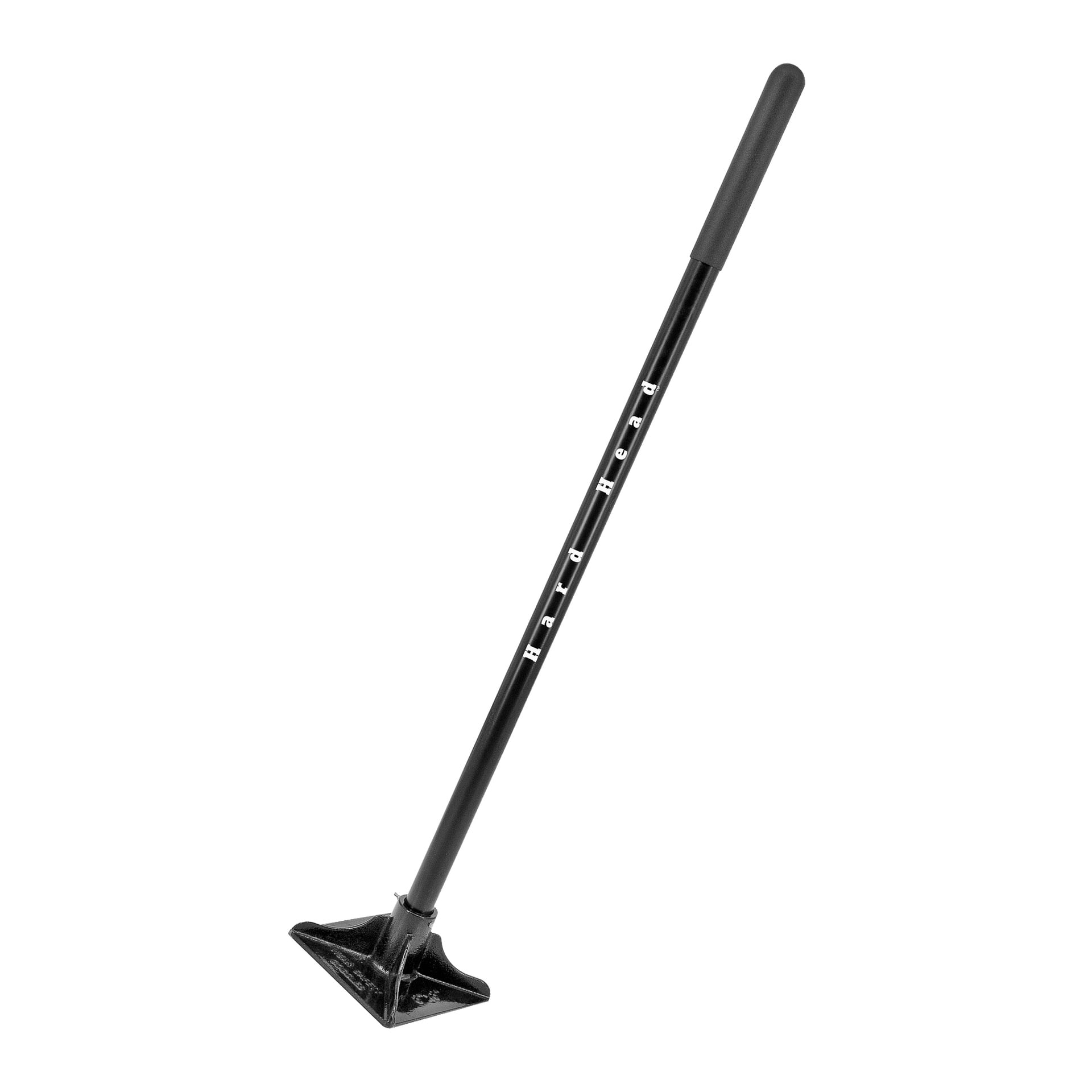 En Hard Head asfaltstampare gjord av svart metall, designad med en platt rektangulär bas och ett förlängt handtag som har grepp upptill.