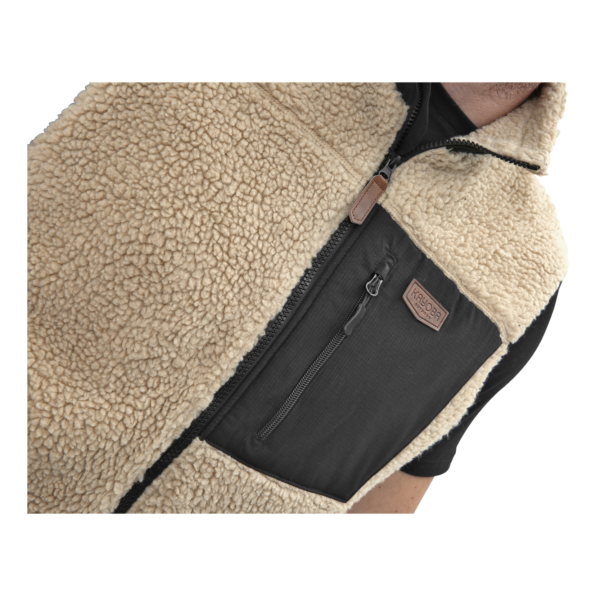 Piléväst herr XS | Mjuk teddy av polyester | Kayoba Outdoor | Jula