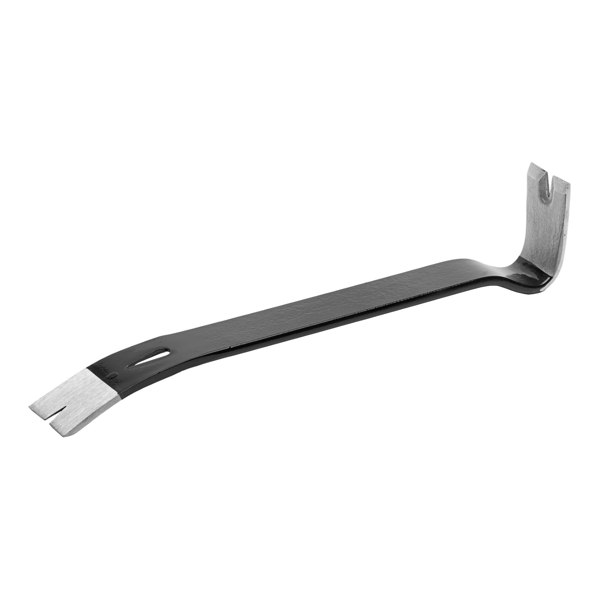 En Meec Tools Prybar med en platt, lutande kant i ena änden och en böjd, delad gaffel i den andra, lämplig för att ta bort spikar och separera material.
