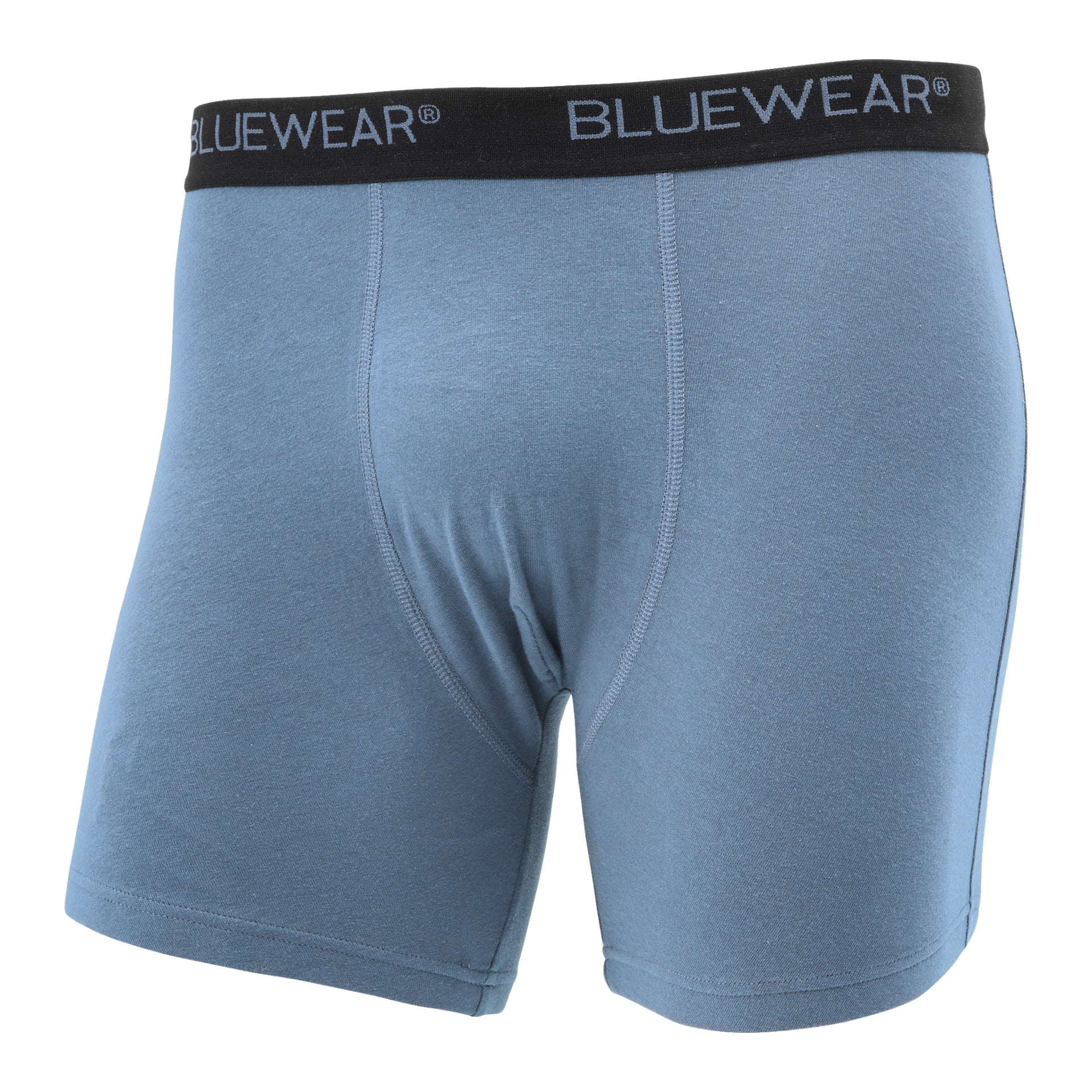 Ljusblå herrboxershorts från Bluewear, designade med ett svart midjeband med varumärket "BLUEWEAR" i vitt. Tillverkade av mjukt, stretchigt tyg ingår dessa boxershorts i ett 2-pack.
