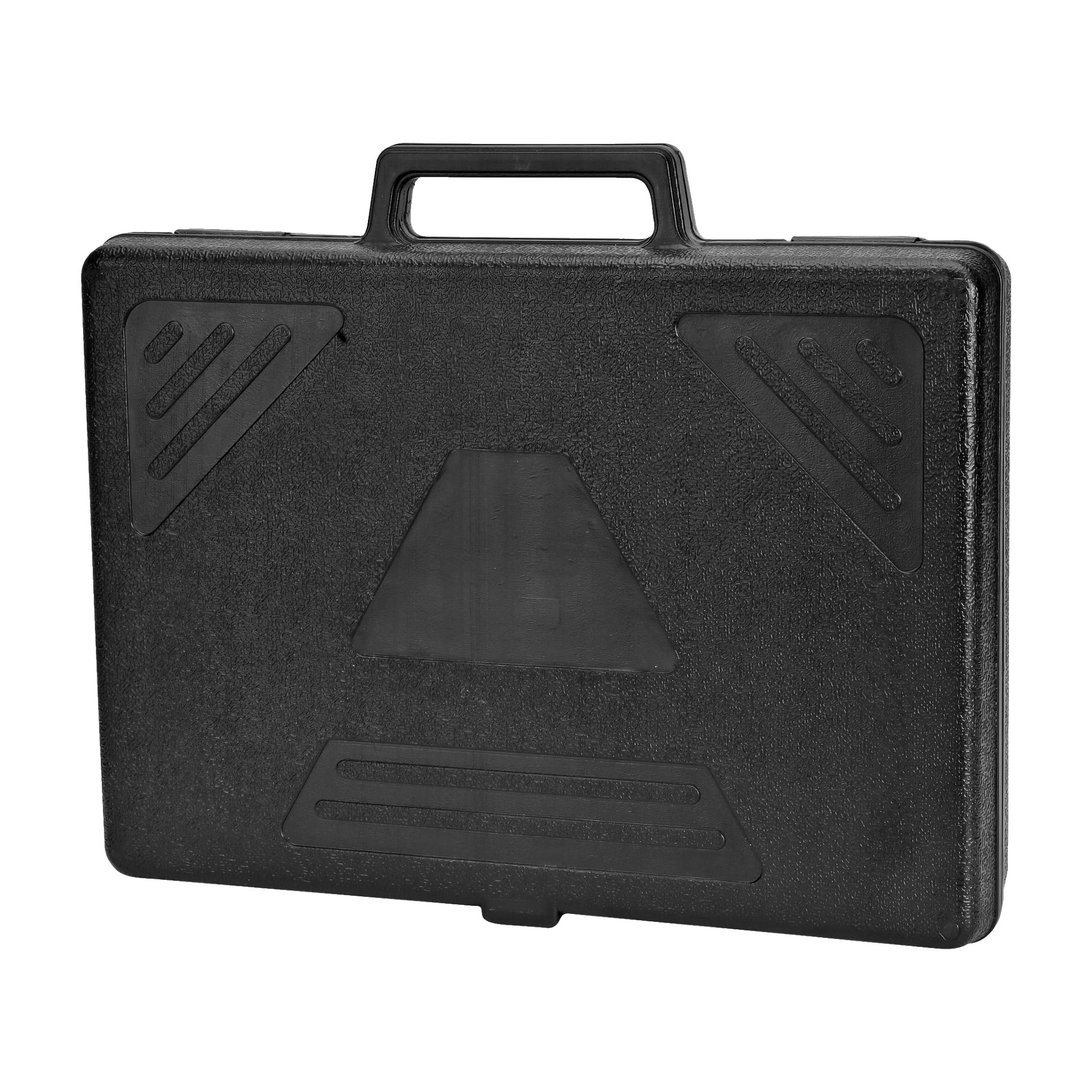 Ett stadigt svart plastfodral med en formgjuten geometrisk design på framsidan och ett handtag på ovansidan, som rymmer Kayoba Butcher Set 9 Pack.