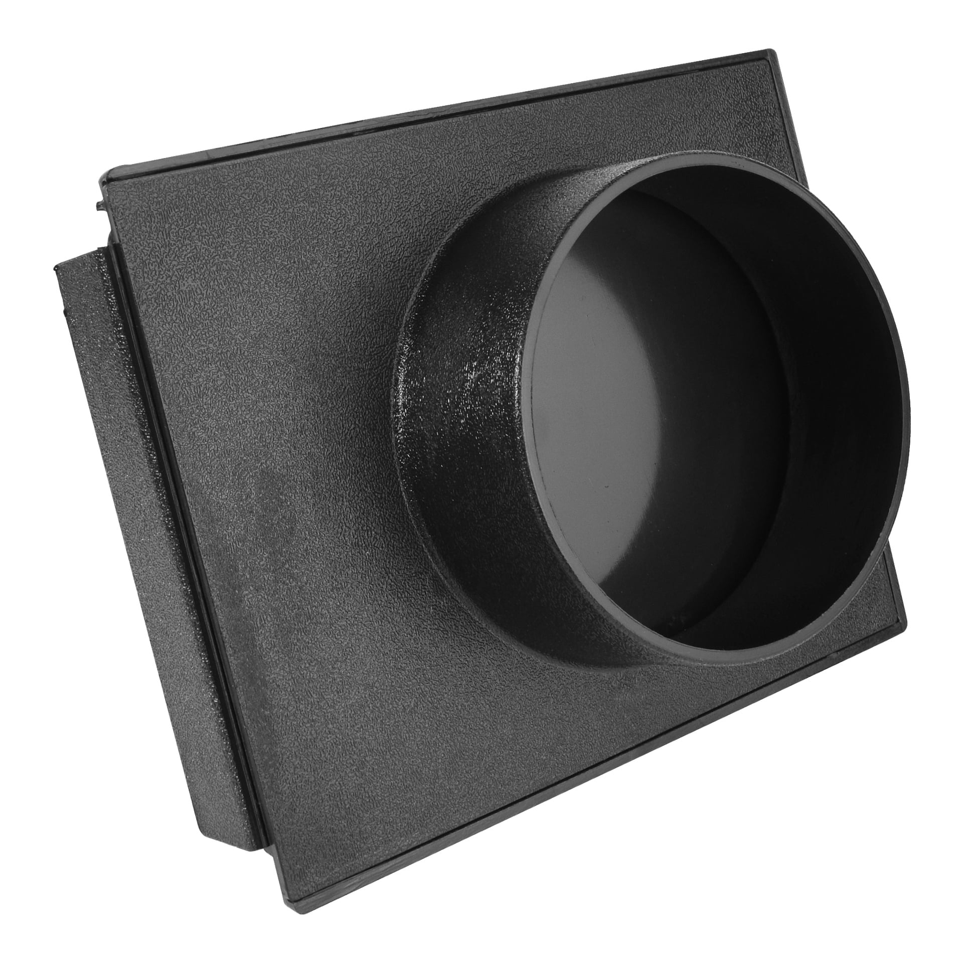 Ett svart rektangulärt metallspjäll från Meec Tools med en rund kanalanslutning centrerad på ytan, vanligt använd i ventilations- och ventilationssystem.