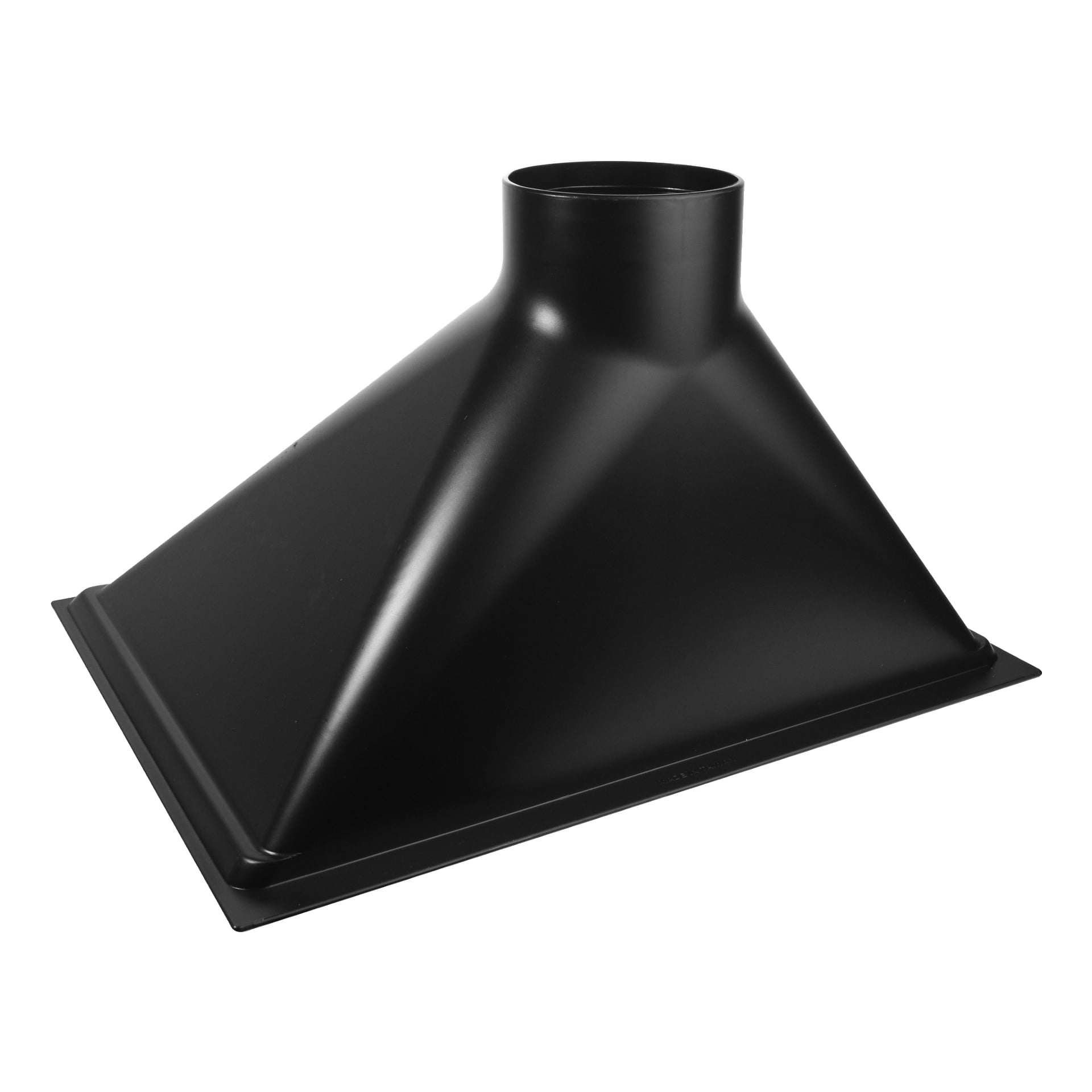 Meec Tools Chips tratten – en svart metalltratt med fyrkantig bas, vinklade sidor, en rund öppning upptill och en platt kant runt botten.