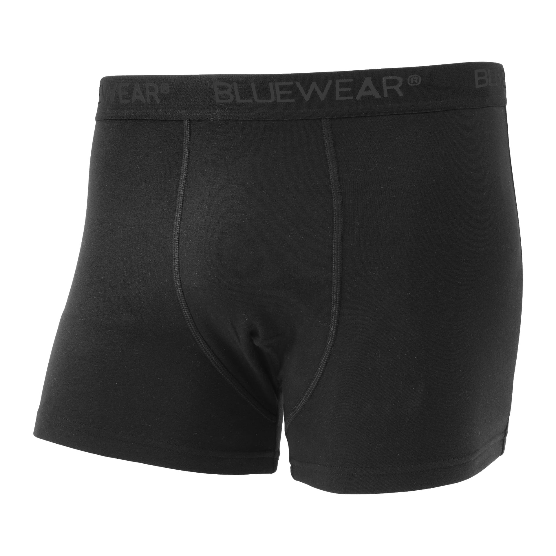 Bluewear 5-pack inkluderar svarta herrboxerkalsonger med en figursydd design och distinkt söm på fram- och sidor. Varje par har ett elastiskt midjeband med Bluewear-logotypen.