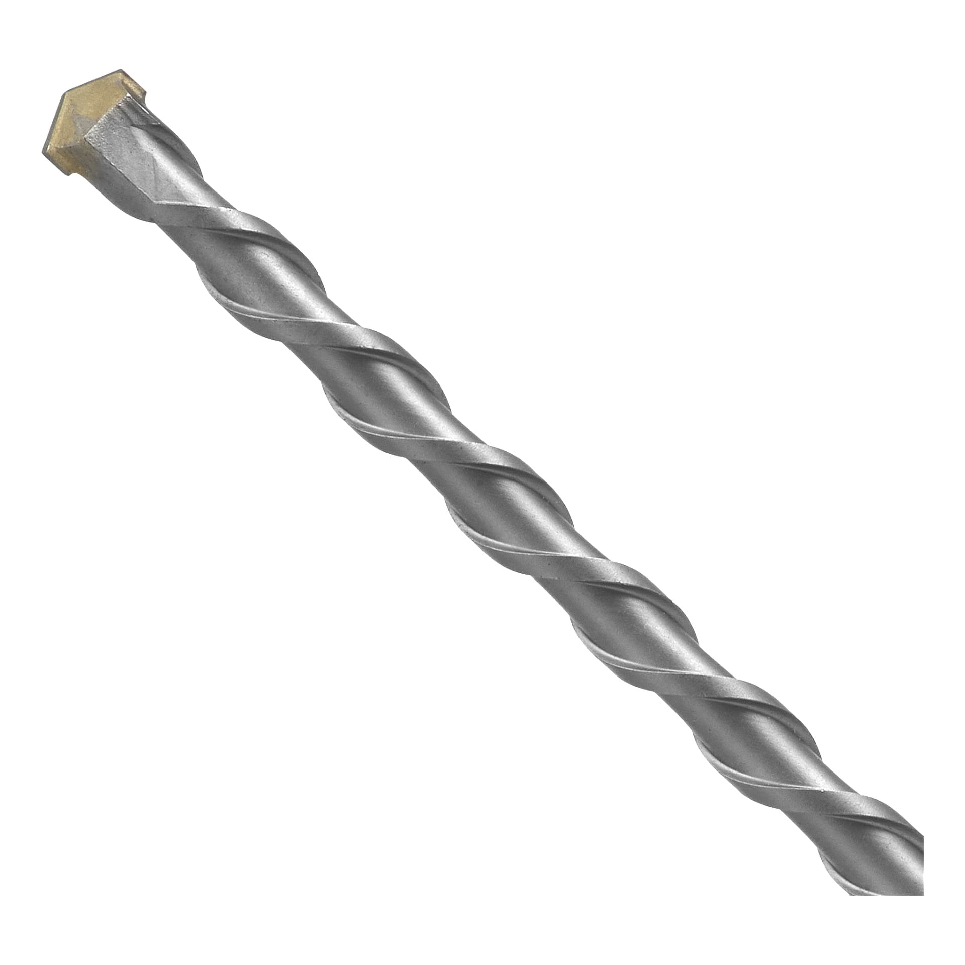 En detaljerad närbild av Meec Tools betongborr, som visar dess spiralrännor och karbidspets, vilande diagonalt.