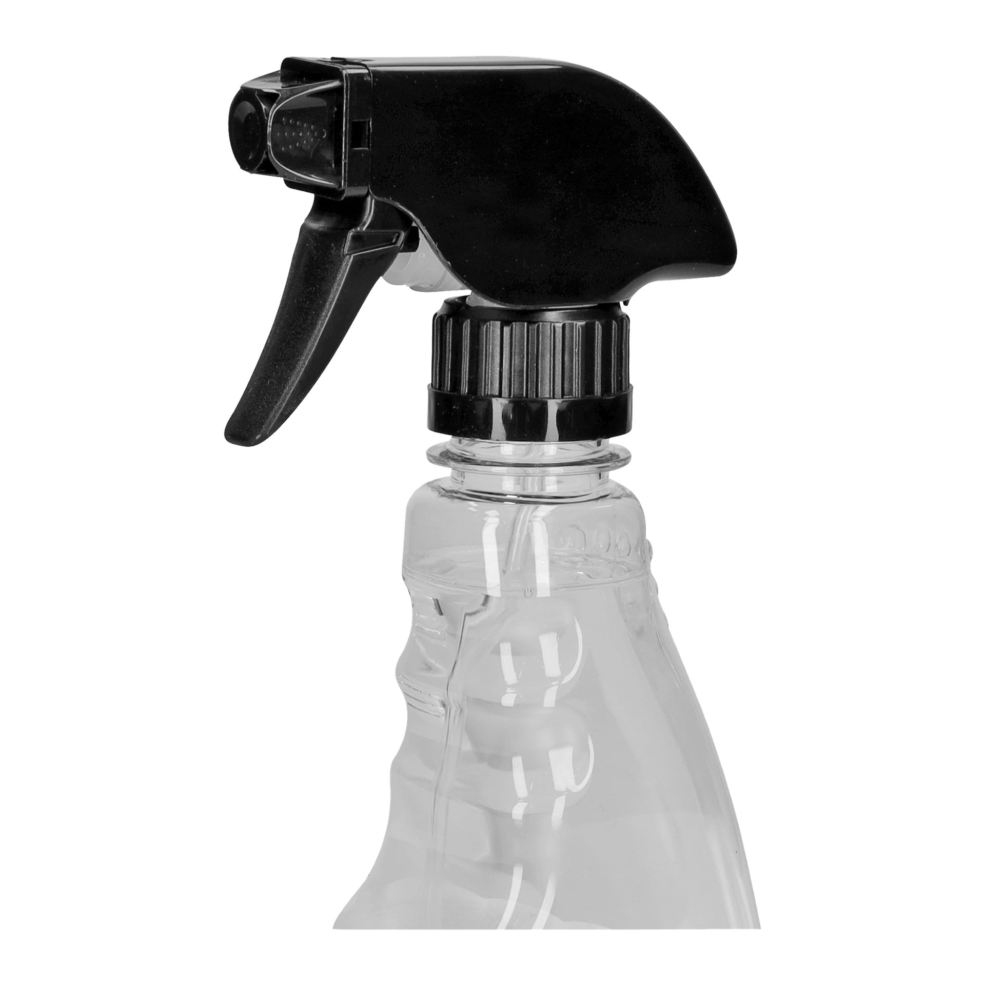Et nærbilde av en Kayoba kjederenser for sykler, som viser en gjennomsiktig plastsprayflaske med svart avtrekkerdyse, fylt med væske og sett fra siden.