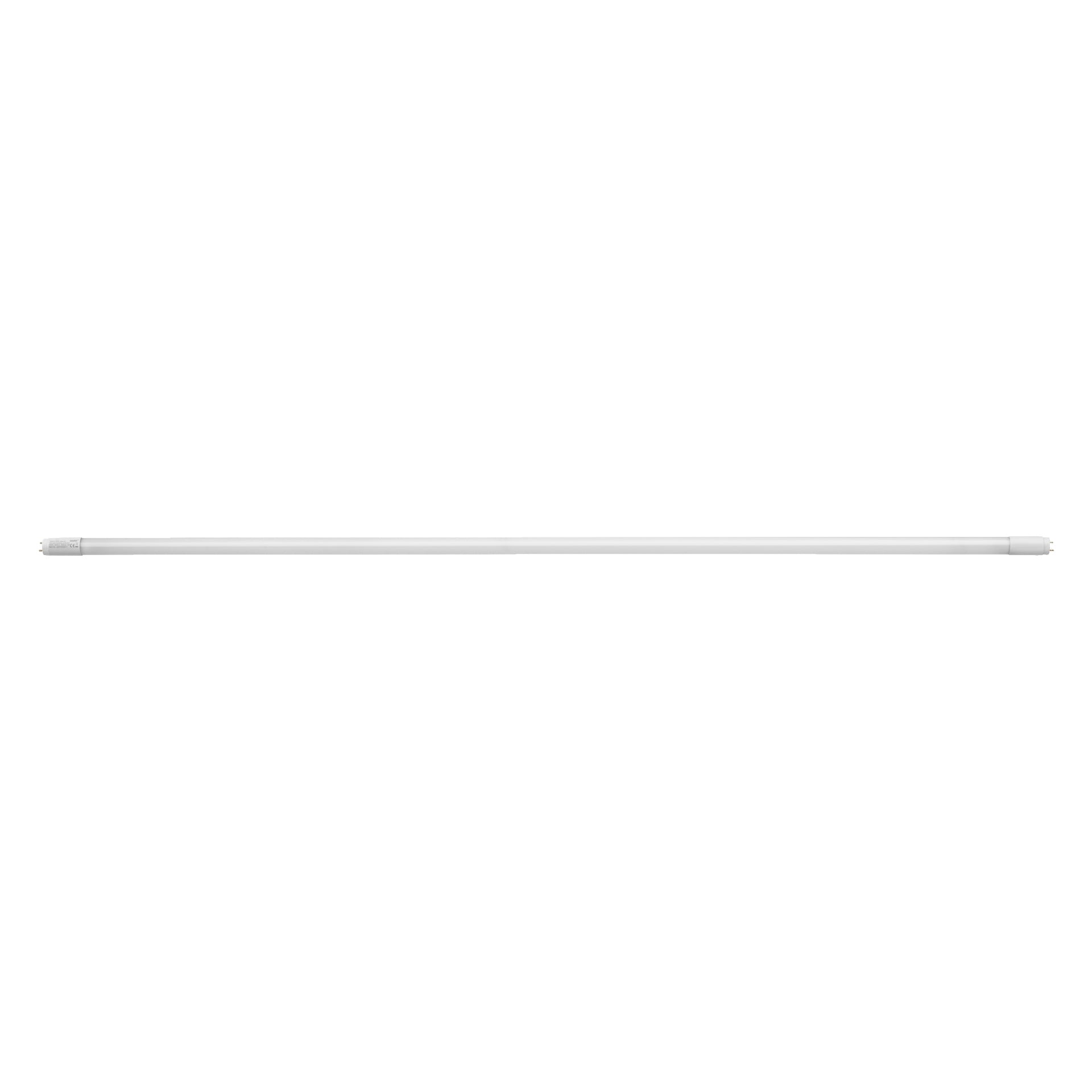 Ett Anslut T8 LED-lysrör med metallstift i båda ändarna.