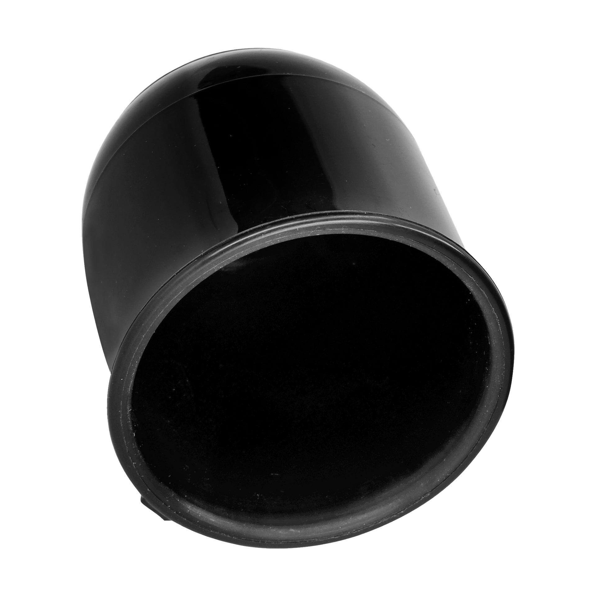 Musta muovinen Hamron Ball -kansi makaa kyljellään. Sylinterimäisellä kannella on kevyesti levenevä avoin pää ja sileä, virtaviivainen ulkokuori.