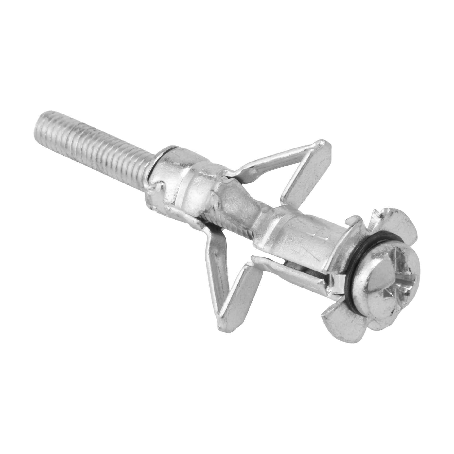 Et detaljert nærbilde av en Hard Head Metal Expander fra 10-pakken viser dens gjengede skaft, ekspanderende vinger og sporede skrutrekkerhode.