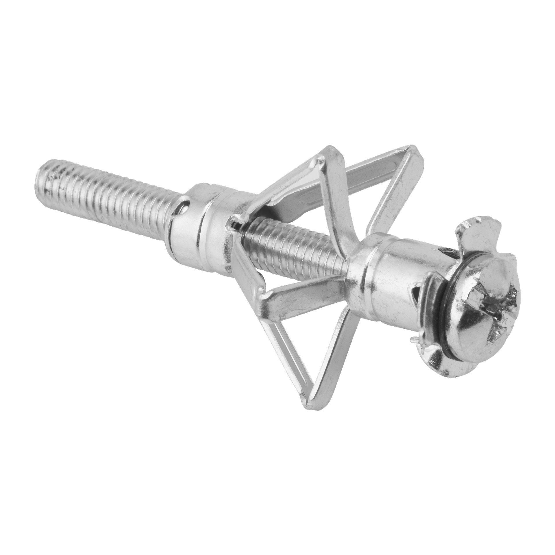 Et detaljert bilde av en Hard Head Metal-ekspanser fra 10-pakken, som fremhever den gjengede skaftet, vingede sidene og det sporede hodet med en skrue.