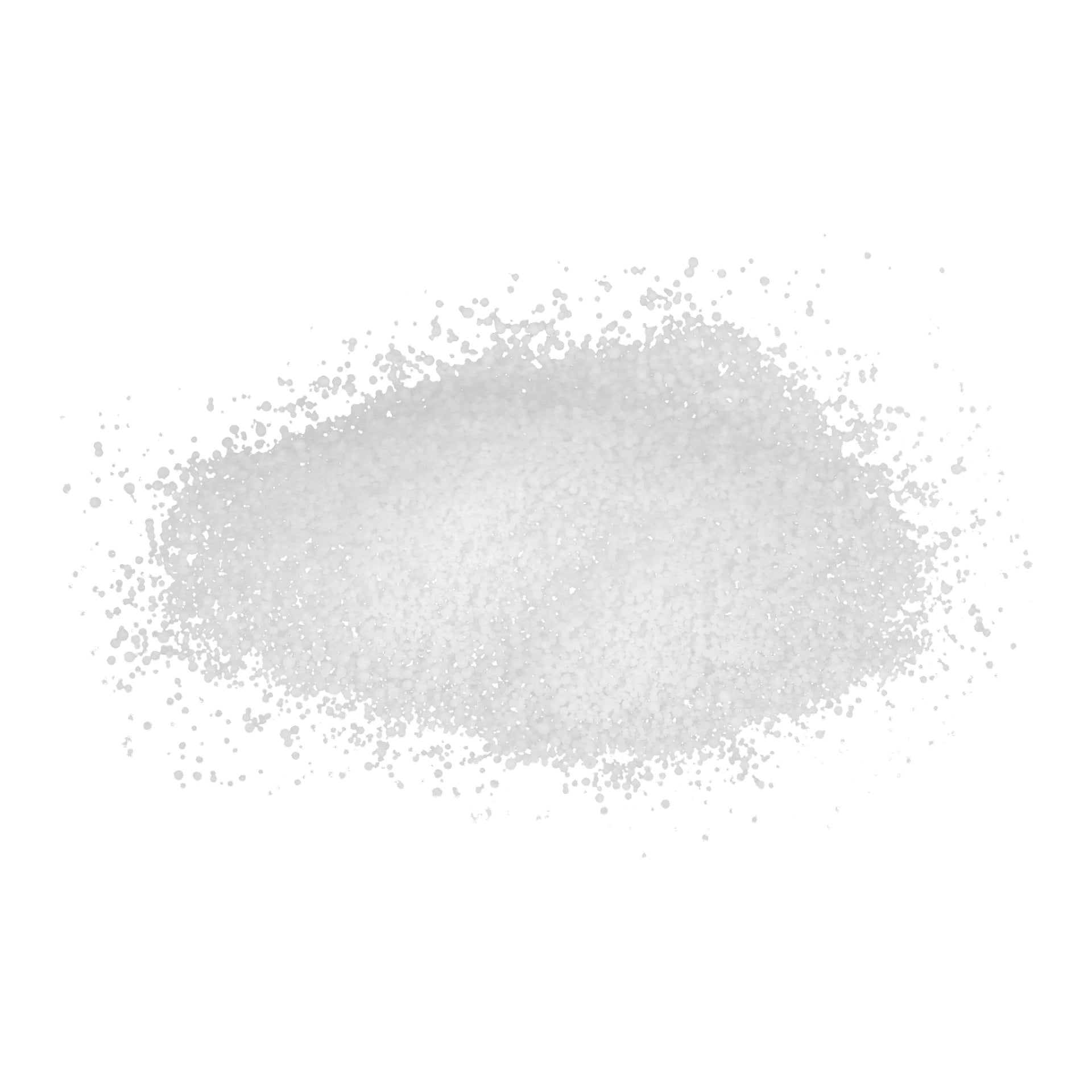 En hög med grova, vita Kayoba pH-reglerande granuler för pooler är utspridda, med korn som liknar salt eller socker och varierar något i storlek. Granulerna är löst utspridda runt huvudhögen.