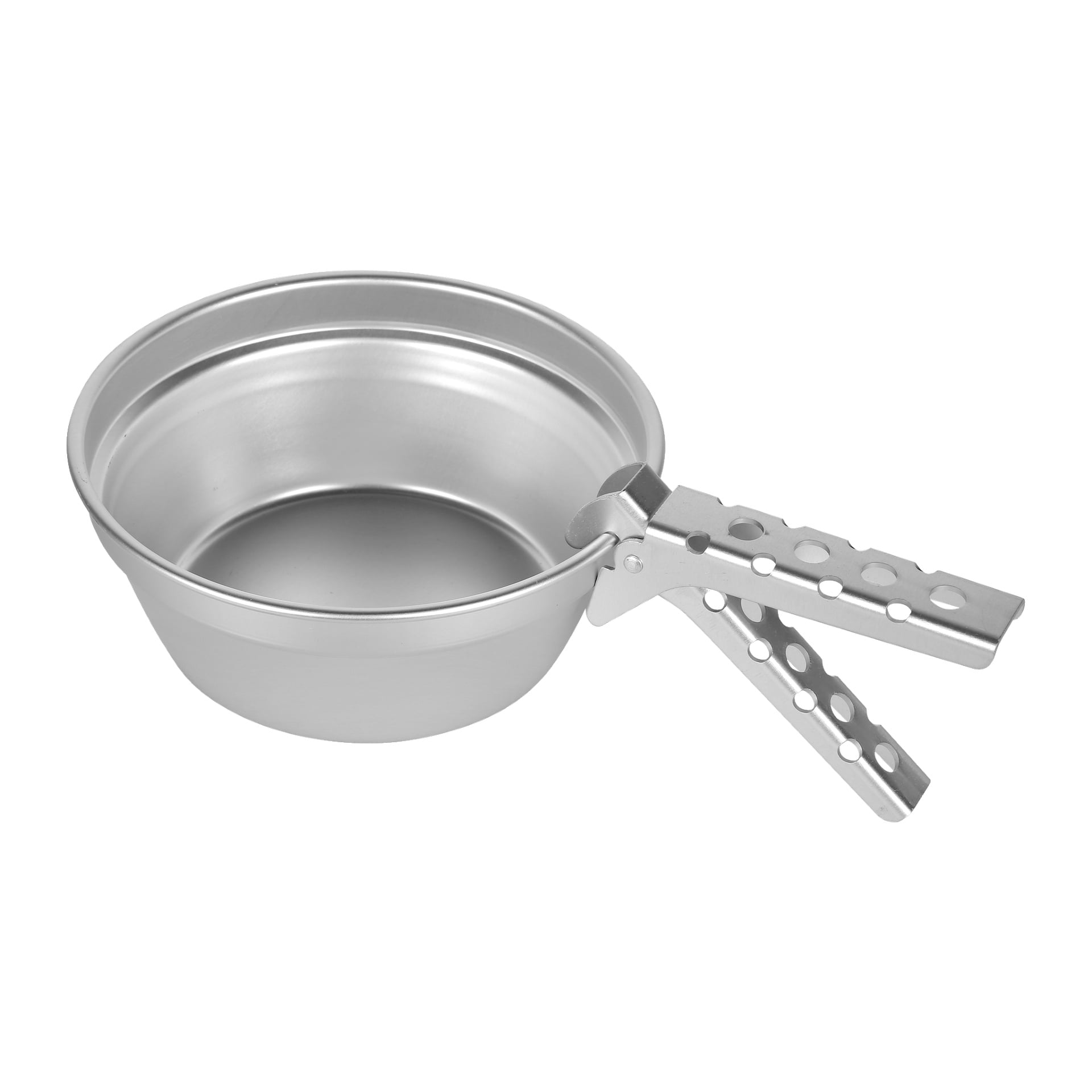 Kayoba Outdoor Camping Stove 8-delat set har en silverfärgad metallskål som är lätt och utrustad med ett avtagbart, perforerat handtag på sidan, vilket gör det idealiskt för utomhusbruk eller campingmåltider.