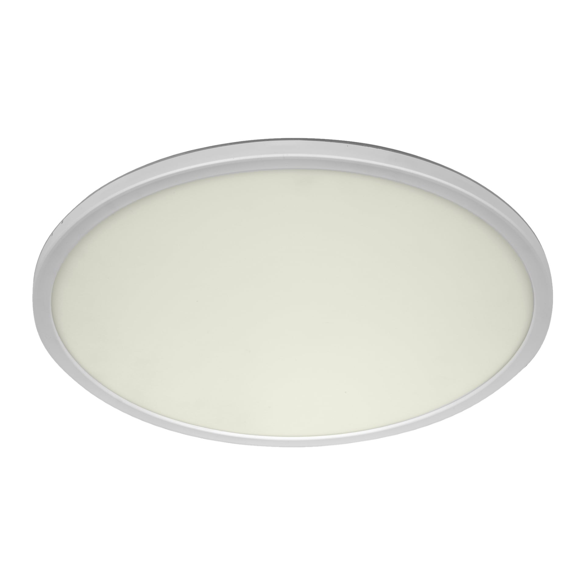 En närbild på Anslut Ceiling LED Smart, som visar dess runda, infällda design med vit kant och ett mjukt diffust lock.