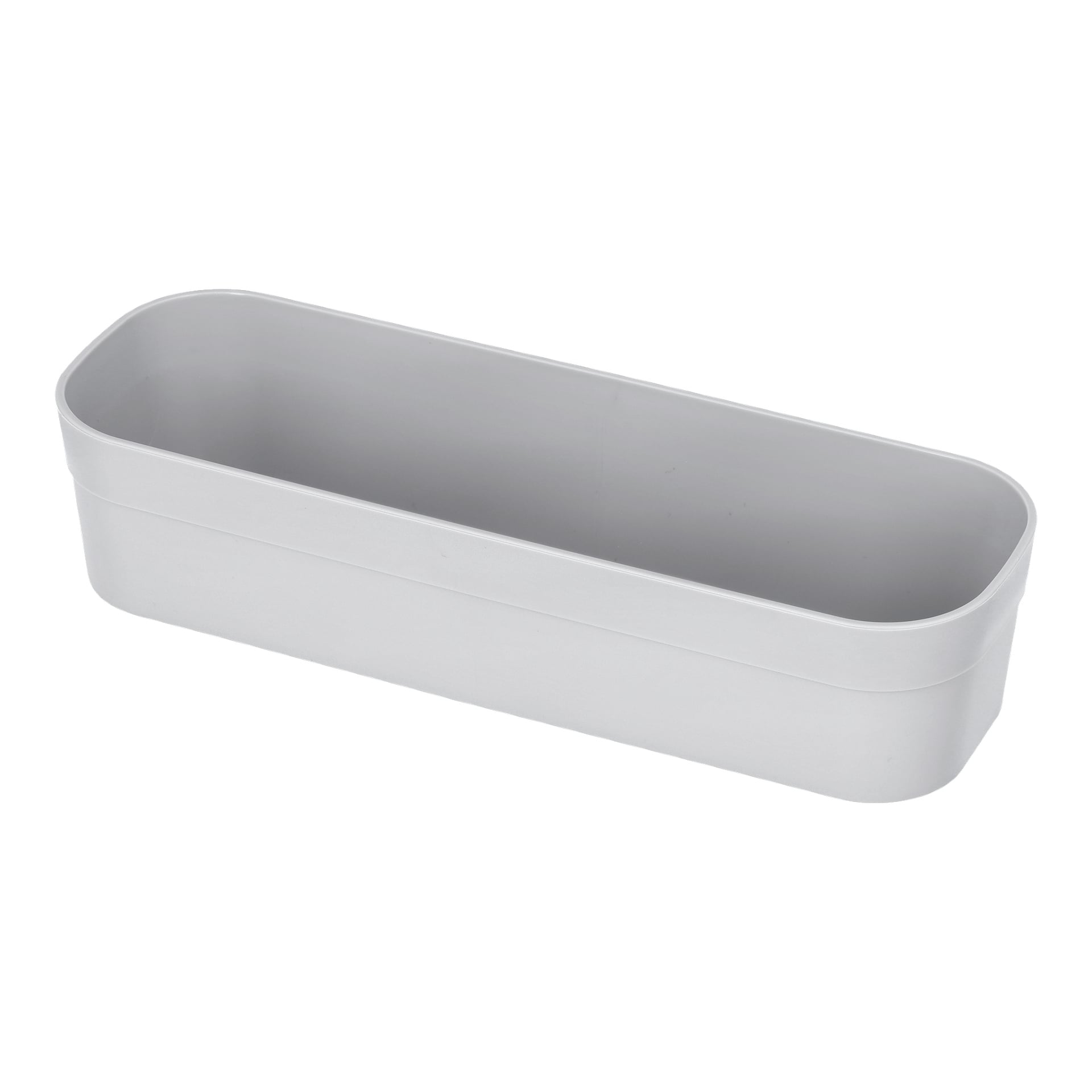 Ett Hard Head Drawer-inlägg med en enkel, rektangulär grå plastform och rundade hörn.