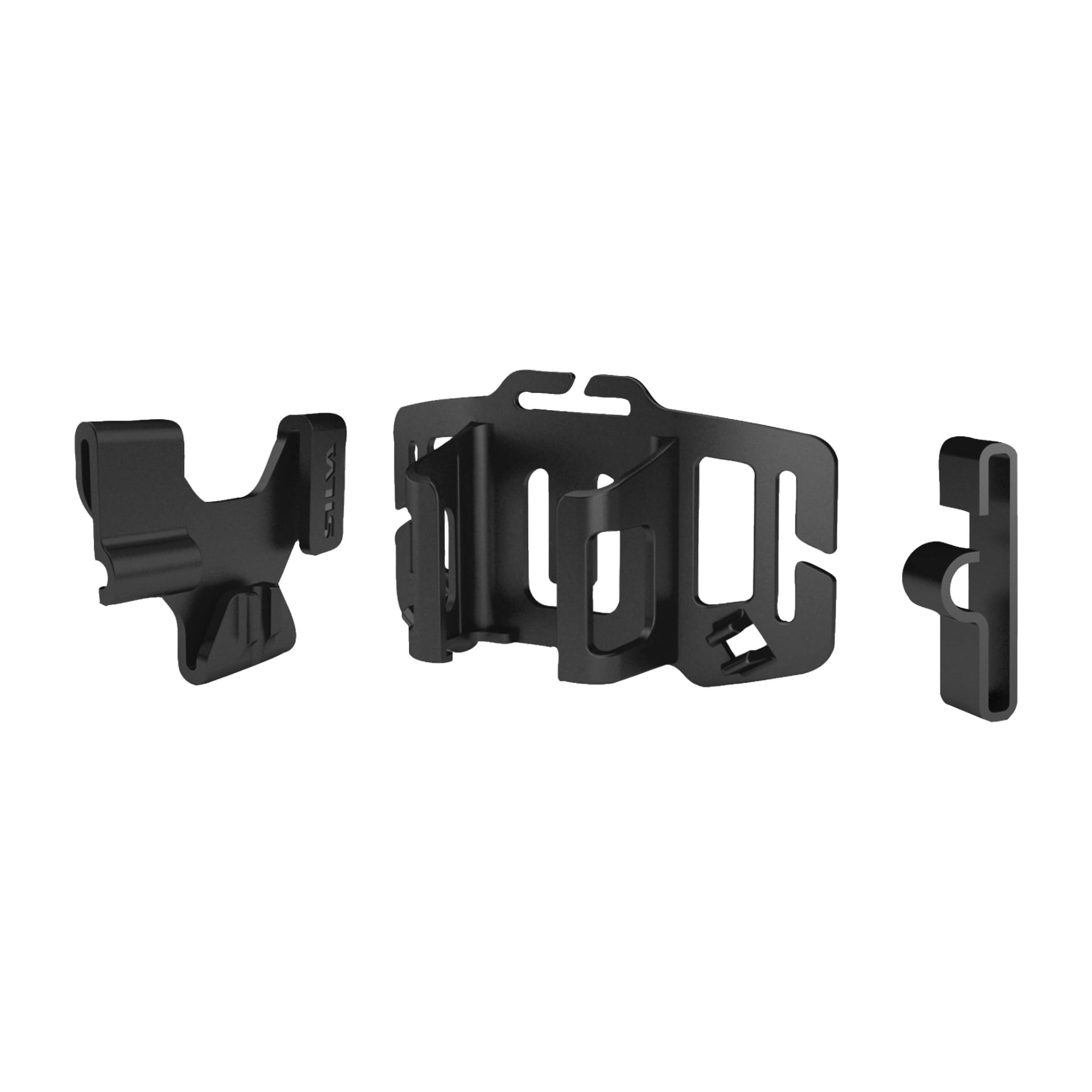 Drei Silva Rechargeable Headlampch Cross Trail 6H Einheiten werden aus unterschiedlichen Perspektiven präsentiert und betonen ihre Struktur und ihr Design.
