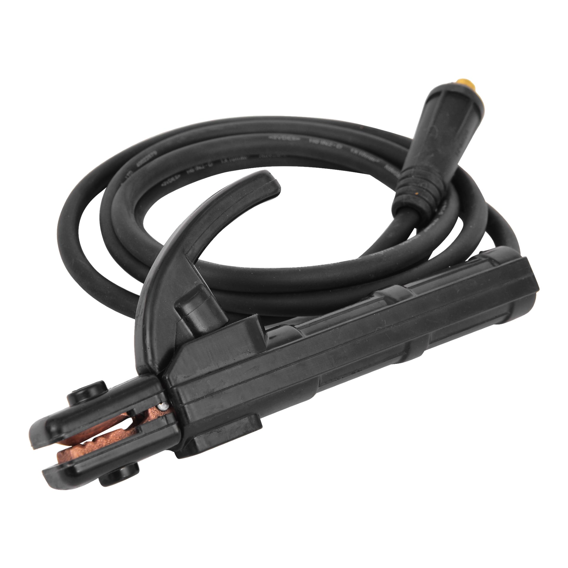 En Meec Tools MMA-elektrodhållare med en svart klämma kopplad till en tjock svart kabel visas.