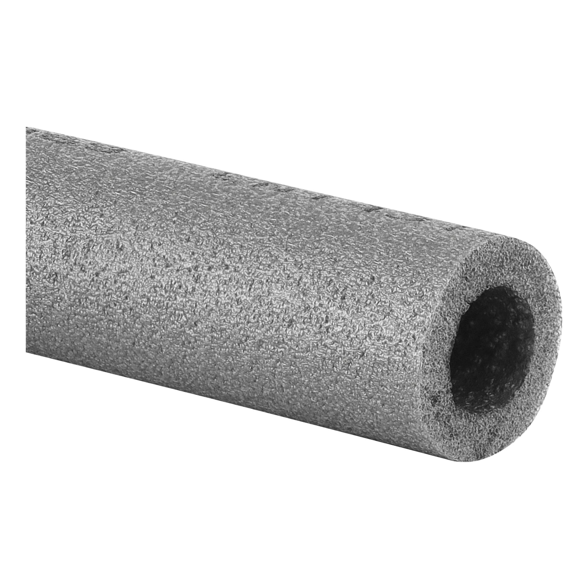 En detaljerad vy av ett grått skumgummirör med Hard Head Pipe med en ihålig kärna.