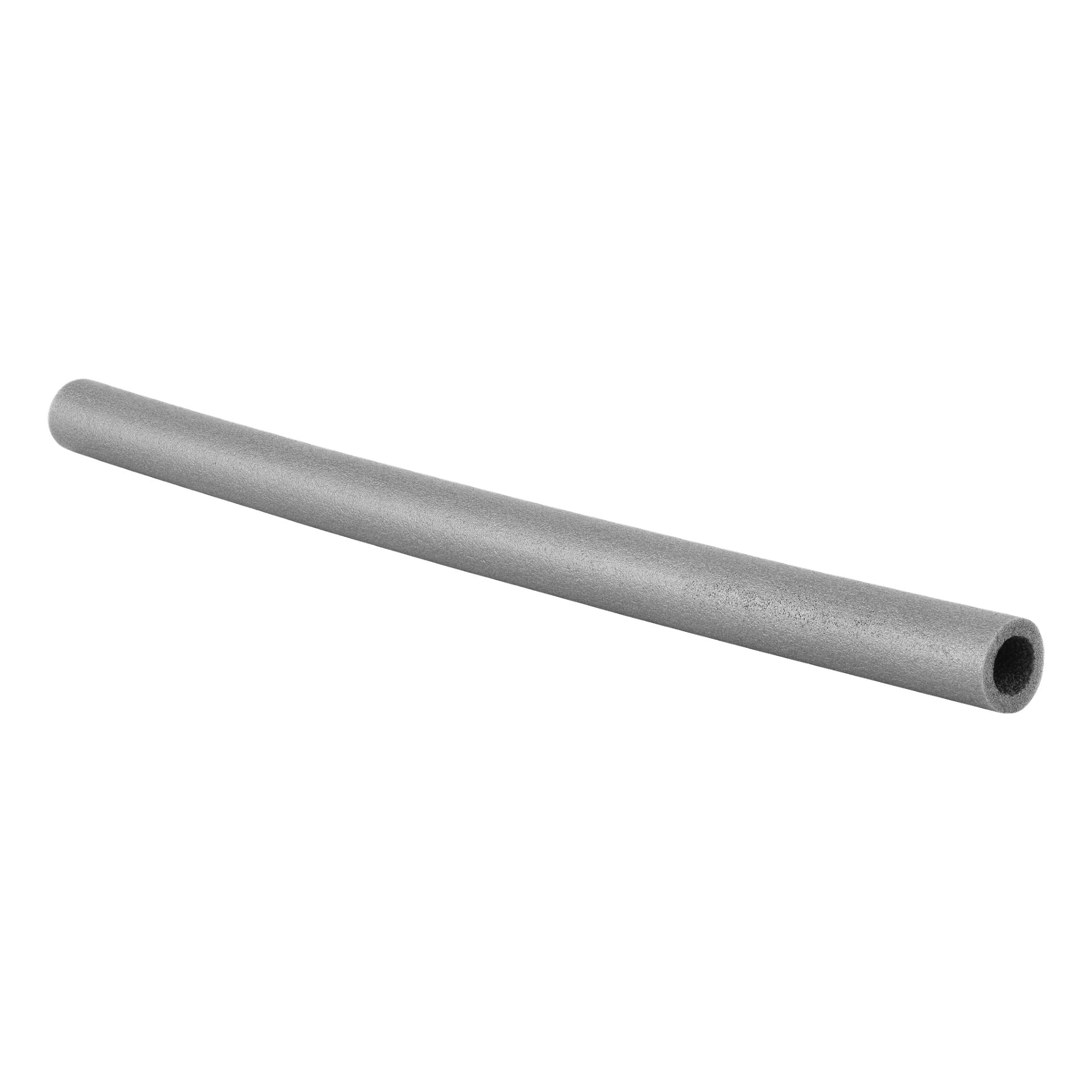 Ett grått Hard Head Pipe Insulation Tube med en cylindrisk, ihålig form och en lätt böjd, texturerad yta.