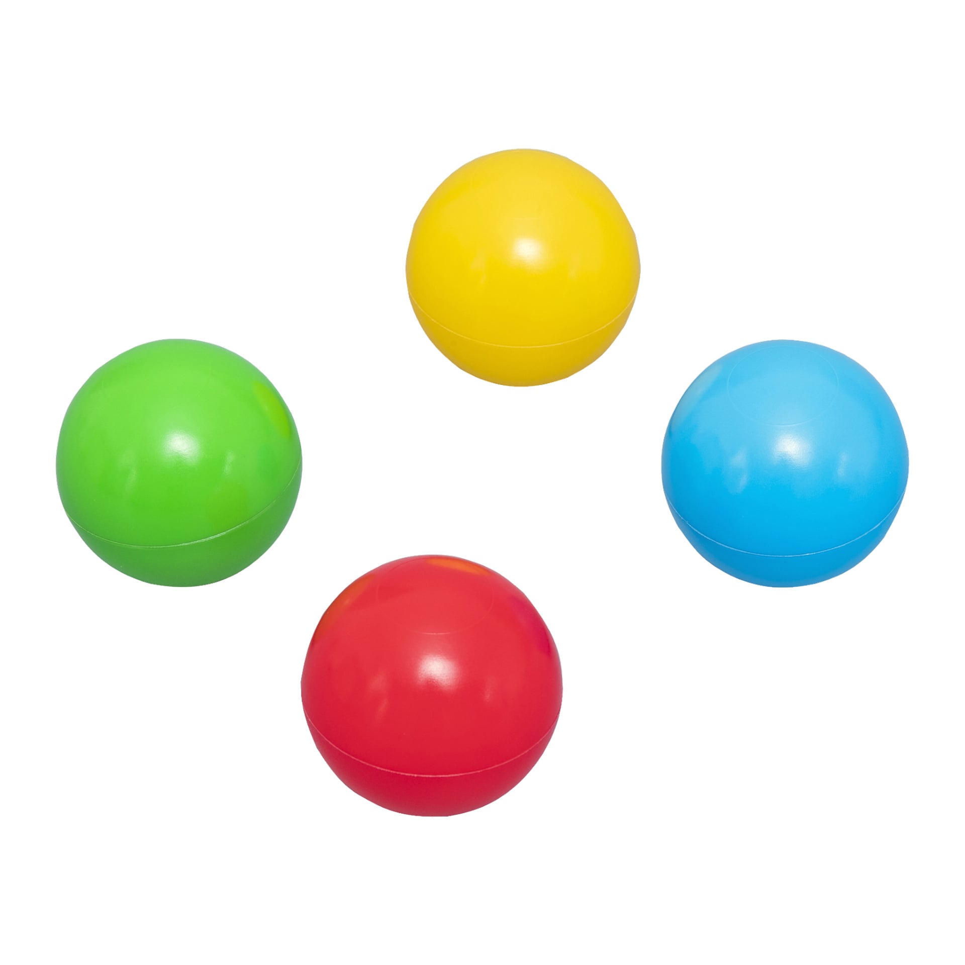 Four Play pitballs 100 pack från Bestway i grönt, gult, blått och rött är jämnt fördelade.