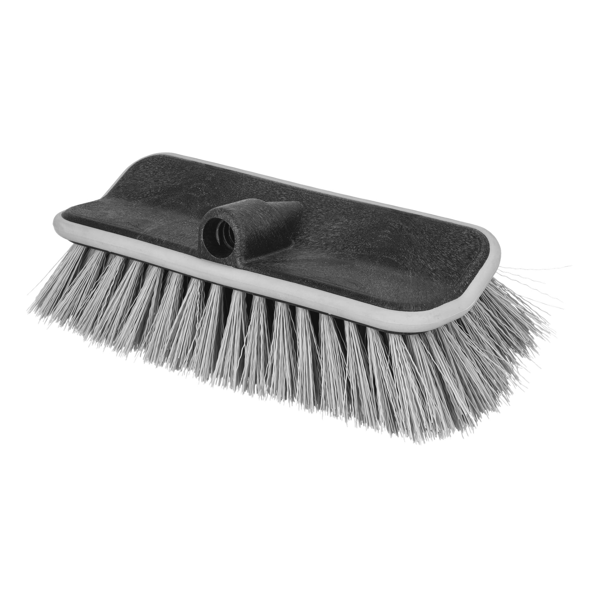 En närbild av Hamron Wash-borsten framhäver dess rektangulära huvud med täta, styva borst och en plastsockel för handtagsfäste.