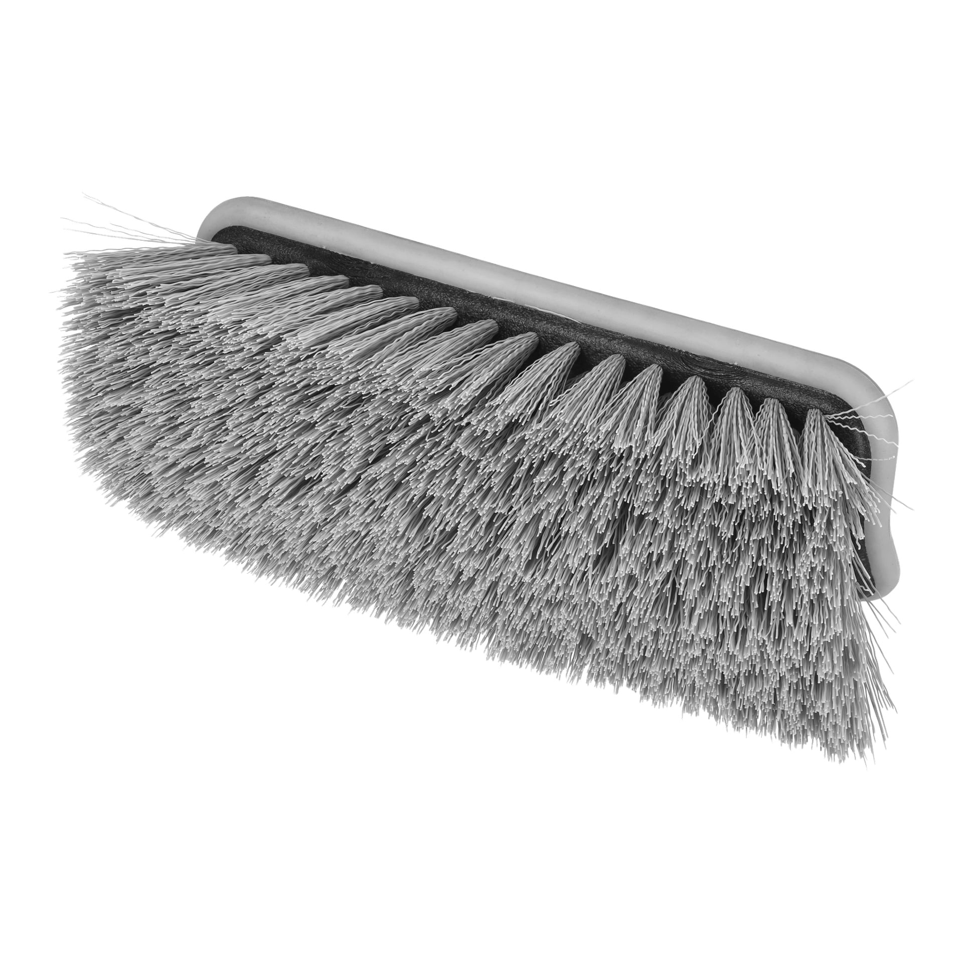 En närbild av Hamron Wash-borsten framhäver dess rektangulära plastbas och tätt packade styva borst.