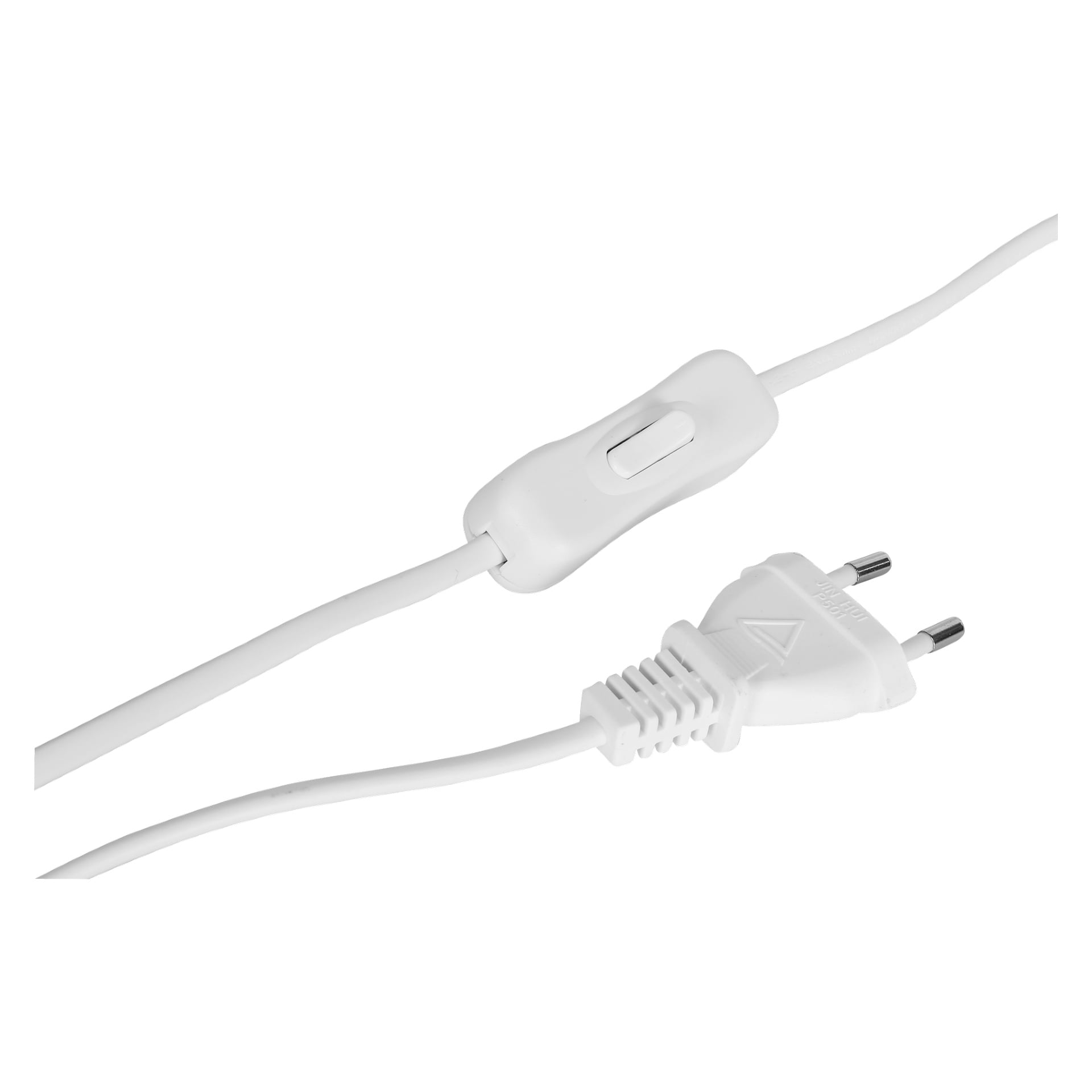 EKVIP Large LED advent-ljusstakens vita elkabel inkluderar en europeisk tvåpolig kontakt och en in-line på/av-strömbrytare.