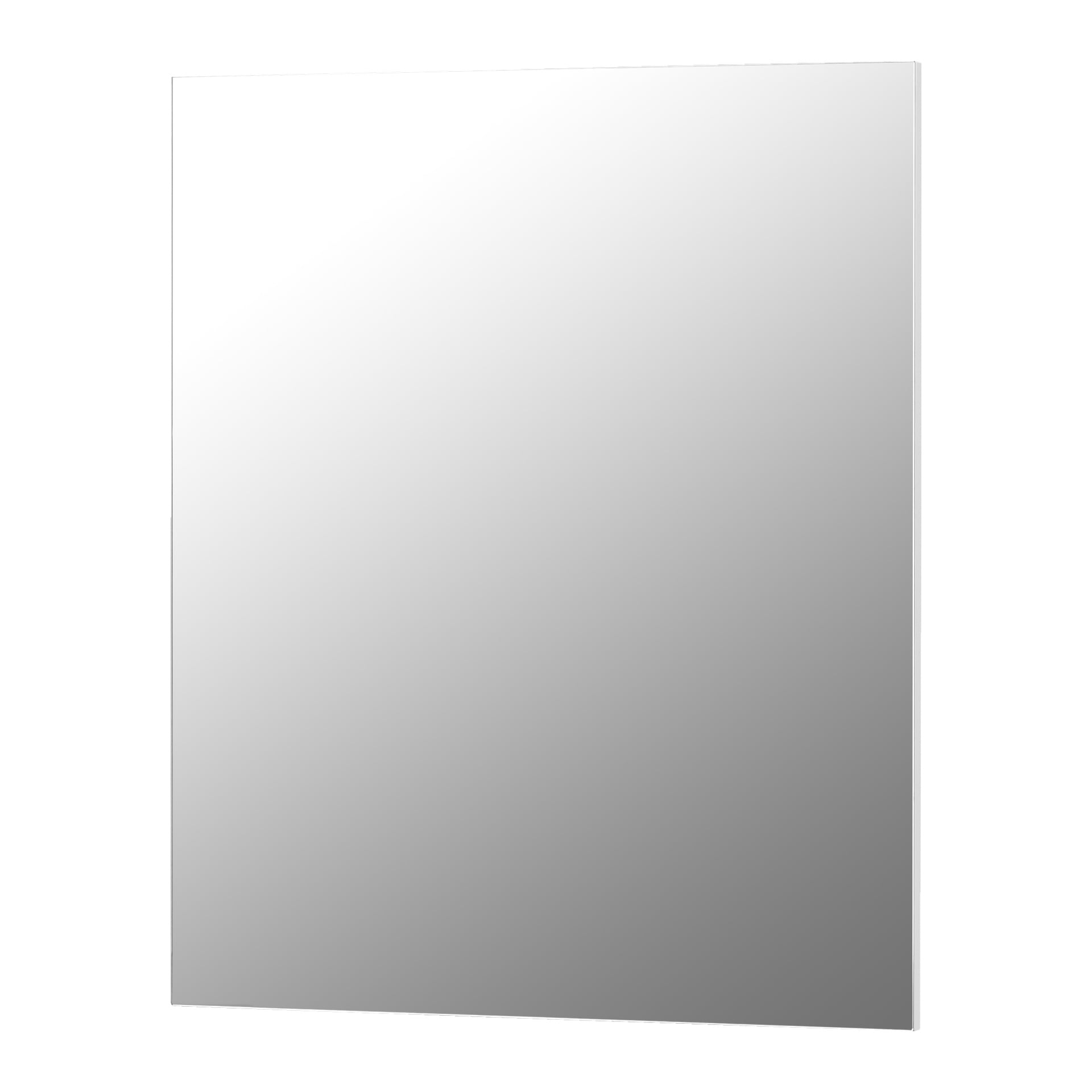 EKVAP-spegeln har en ramlös rektangulär form. Ljus som träffar dess reflekterande yta skapar en subtil gradient som förskjuts diagonalt från övre vänstra till nedre högra sidan.