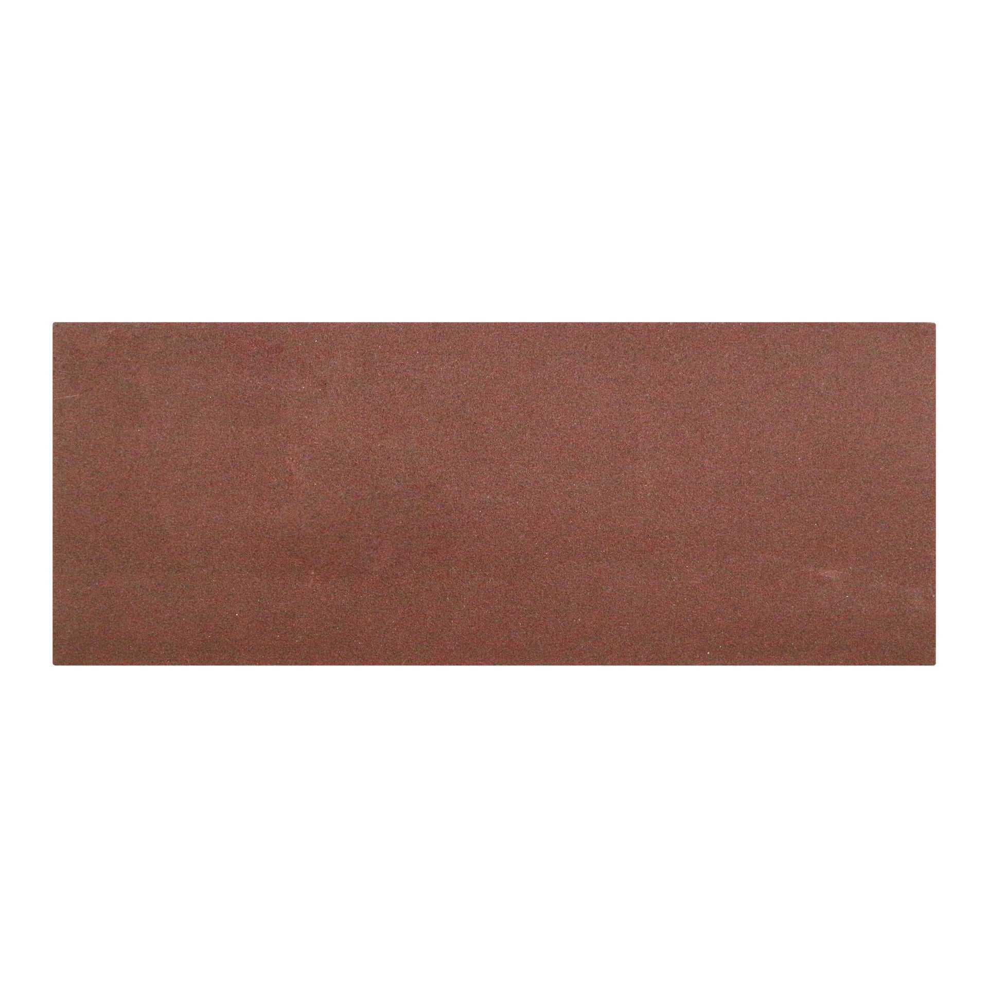 Ett fint, rödbrunt rektangulärt sandpapper från Meec Tools Velcro 5-pack visas.