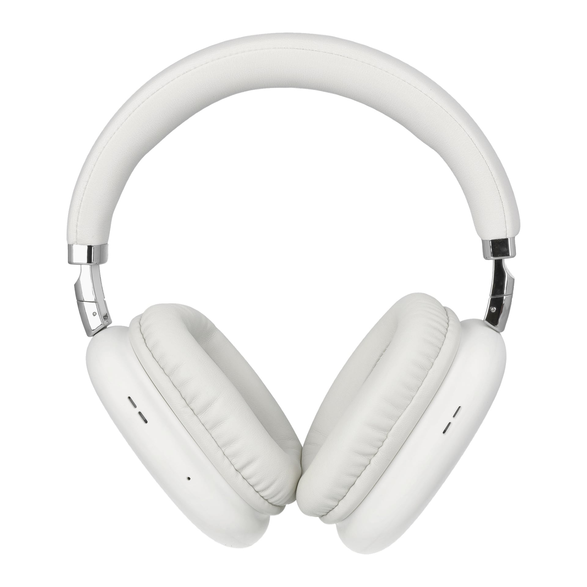 Ett par vita Bright Wireless over-ear hörlurar med dämpade örondynor och justerbart hårband.