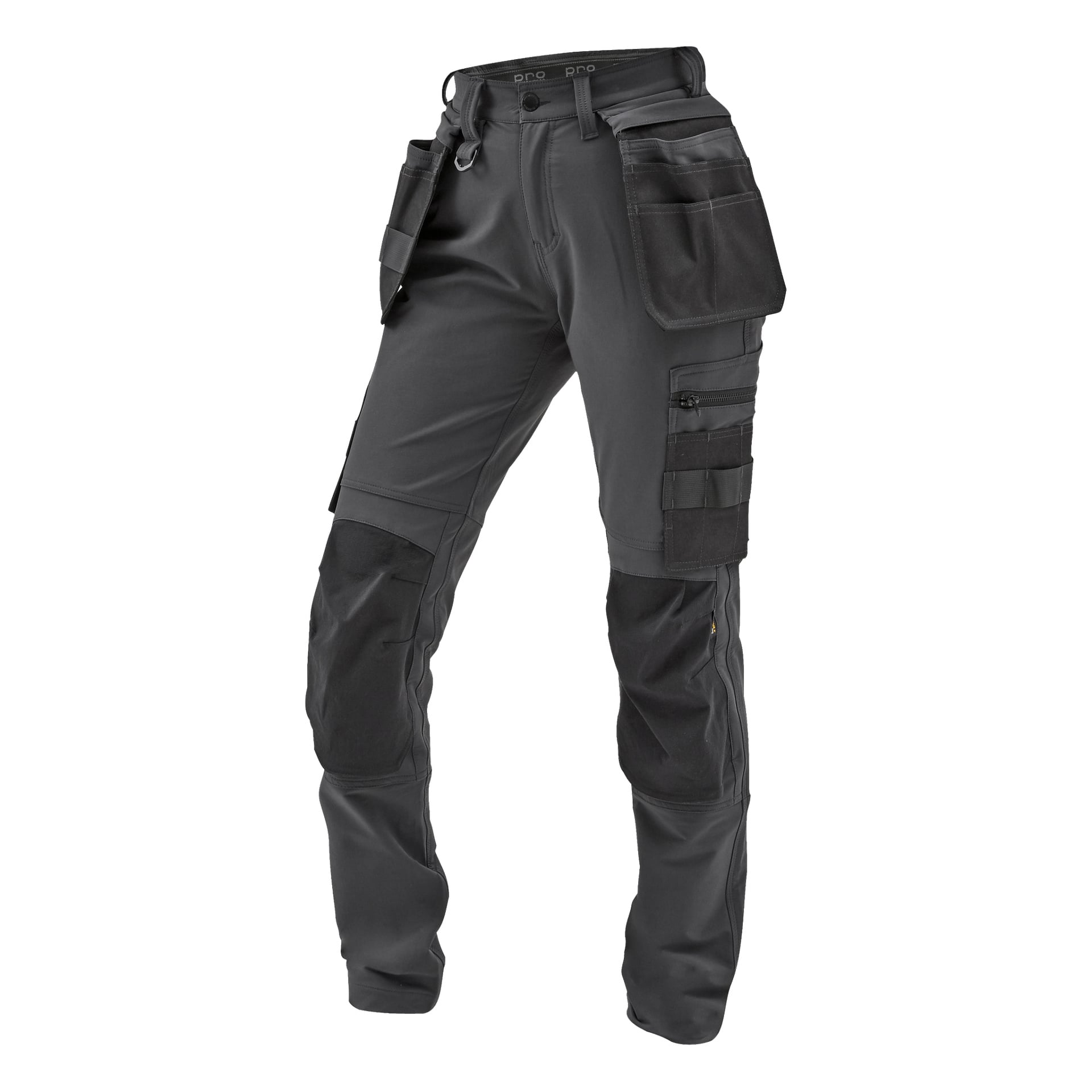 Damarbetsbyxor Stella by Bluewear Pro Workwear i svart, med förstärkta knän, flera fickor, verktygsöglor och en avtagbar ficka på högra benet.