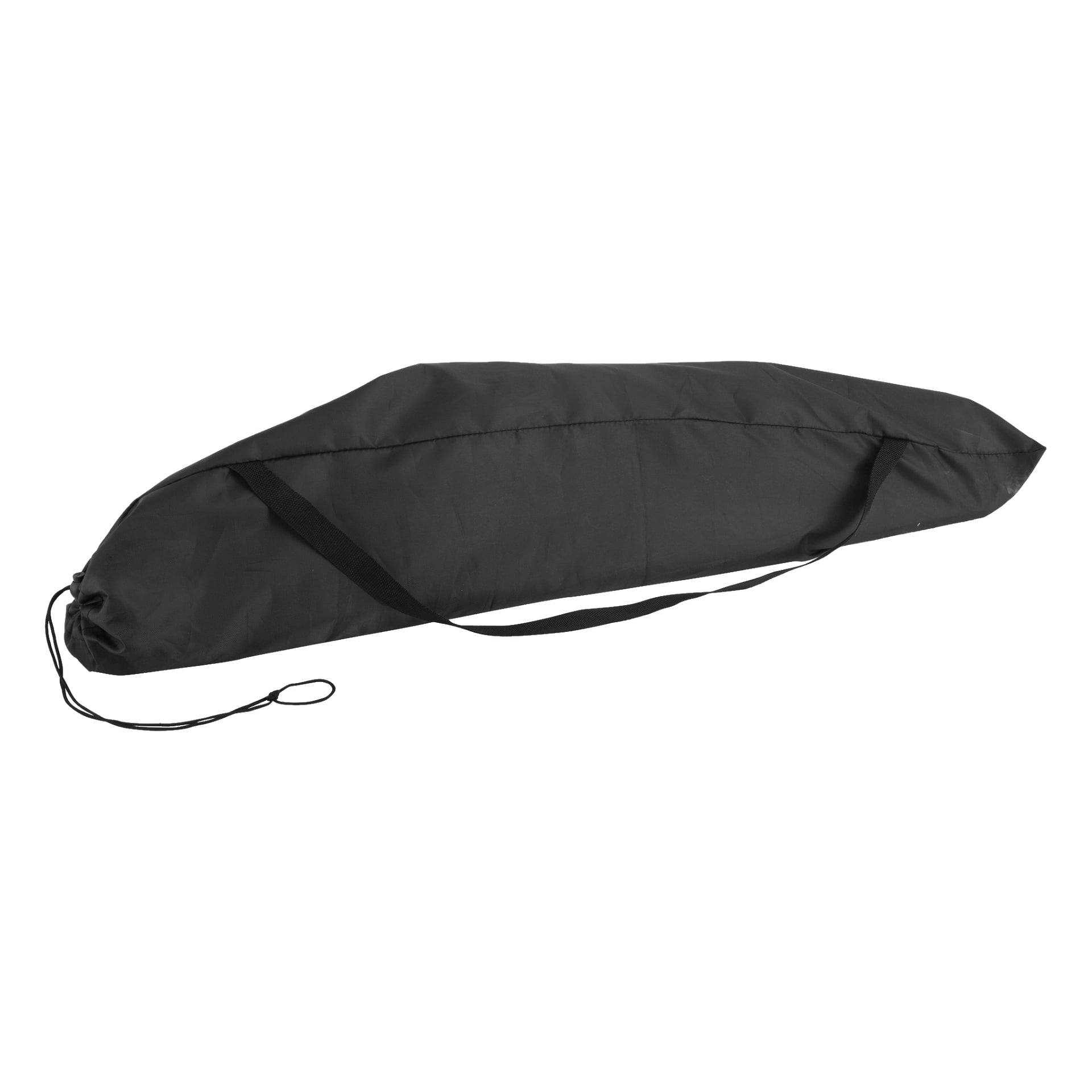 En stor svart tygväska med axelrem och dragsko, gjord för Kayoba Adjustable Sports Net. Den avlånga väskan ser vadderad eller fylld ut.