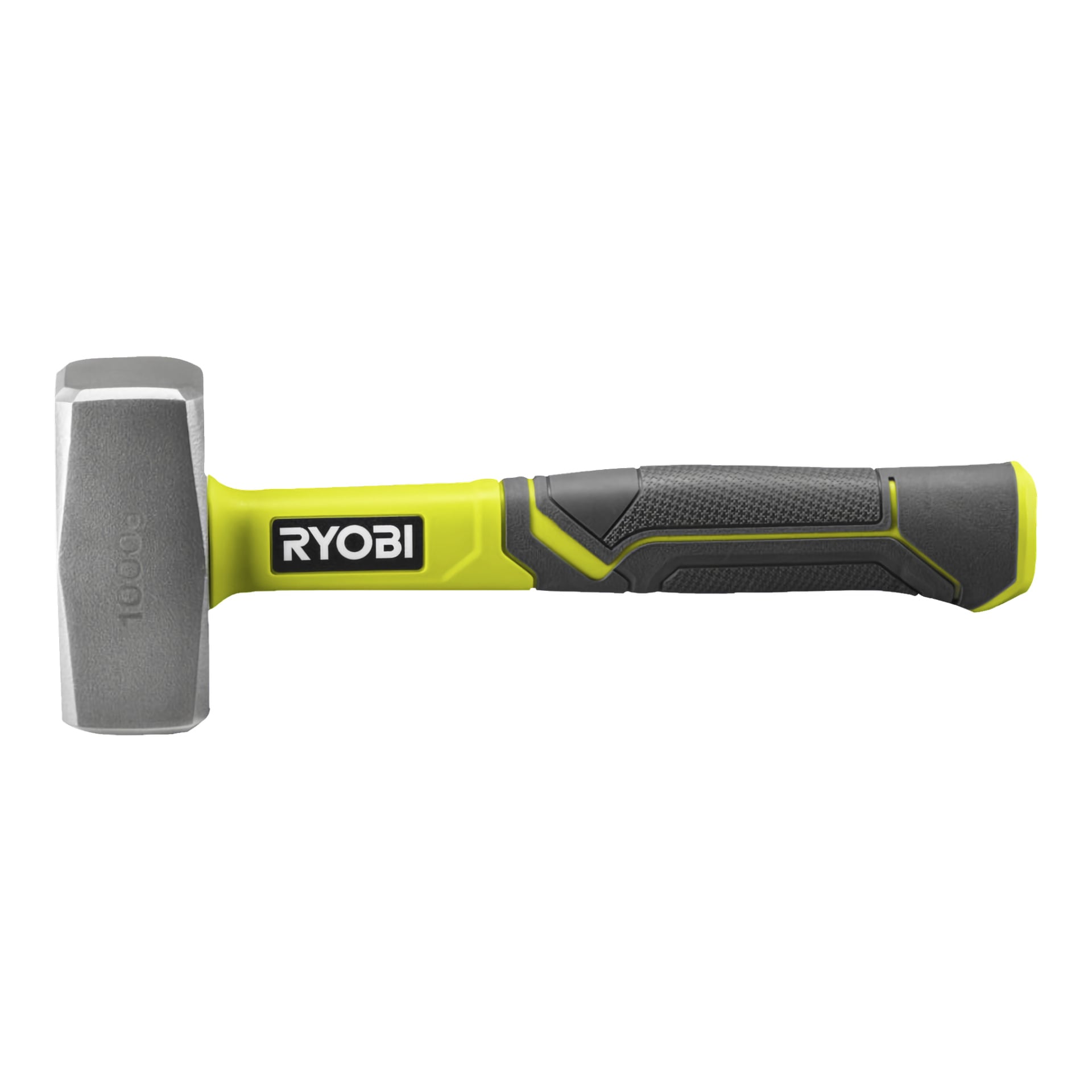 En Ryobi-mejselhammare (modell RHHCH1000) med ett metallgrått huvud, ett gult och svart handtag med ett texturerat grepp, och Ryobi-logotypen synlig på sidan av handtaget.