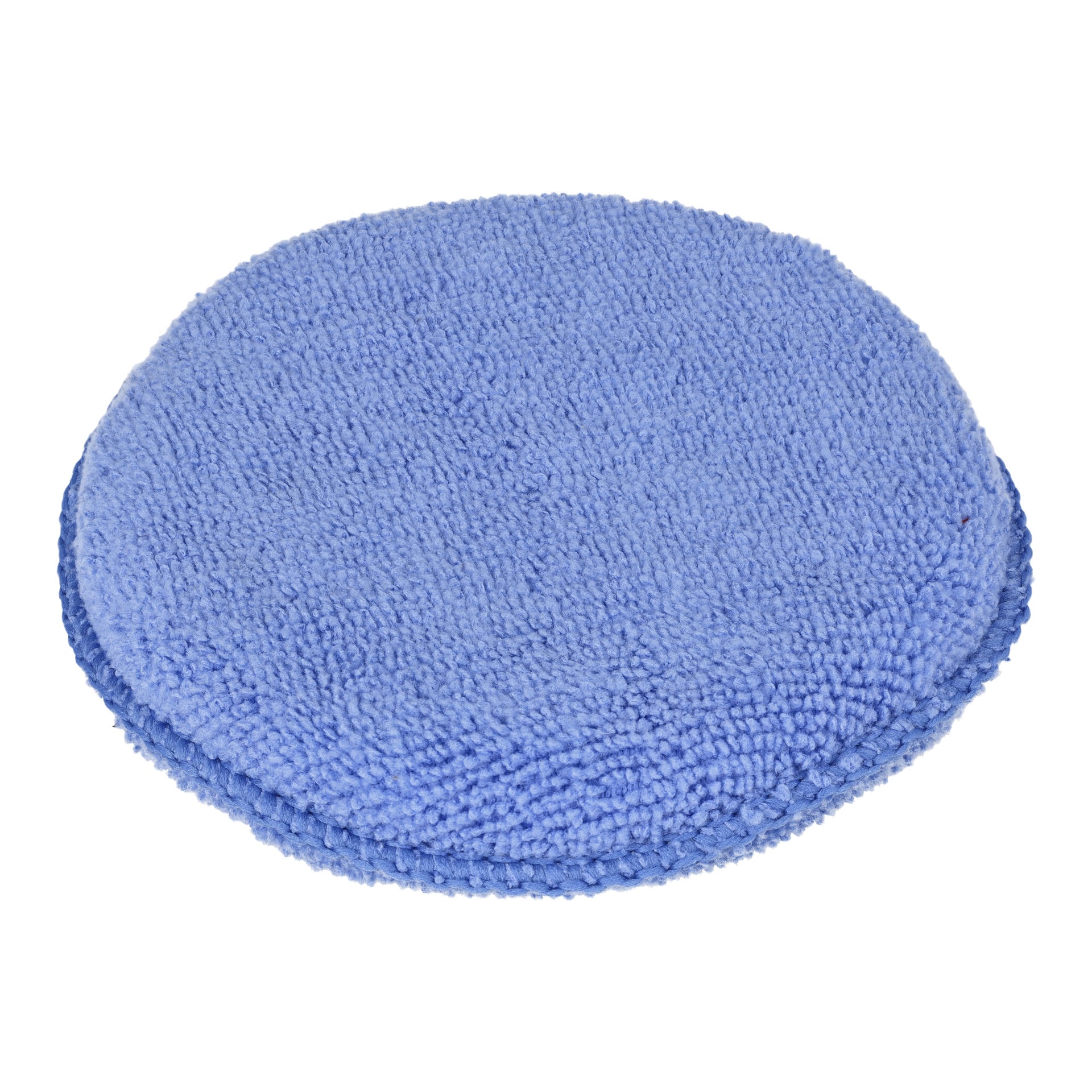 Hamron Polishing Pads 2-pakken inneholder blå, runde mikrofiberputer med teksturert overflate, designet for rengjøring eller påføring av produkter på biler og glass.