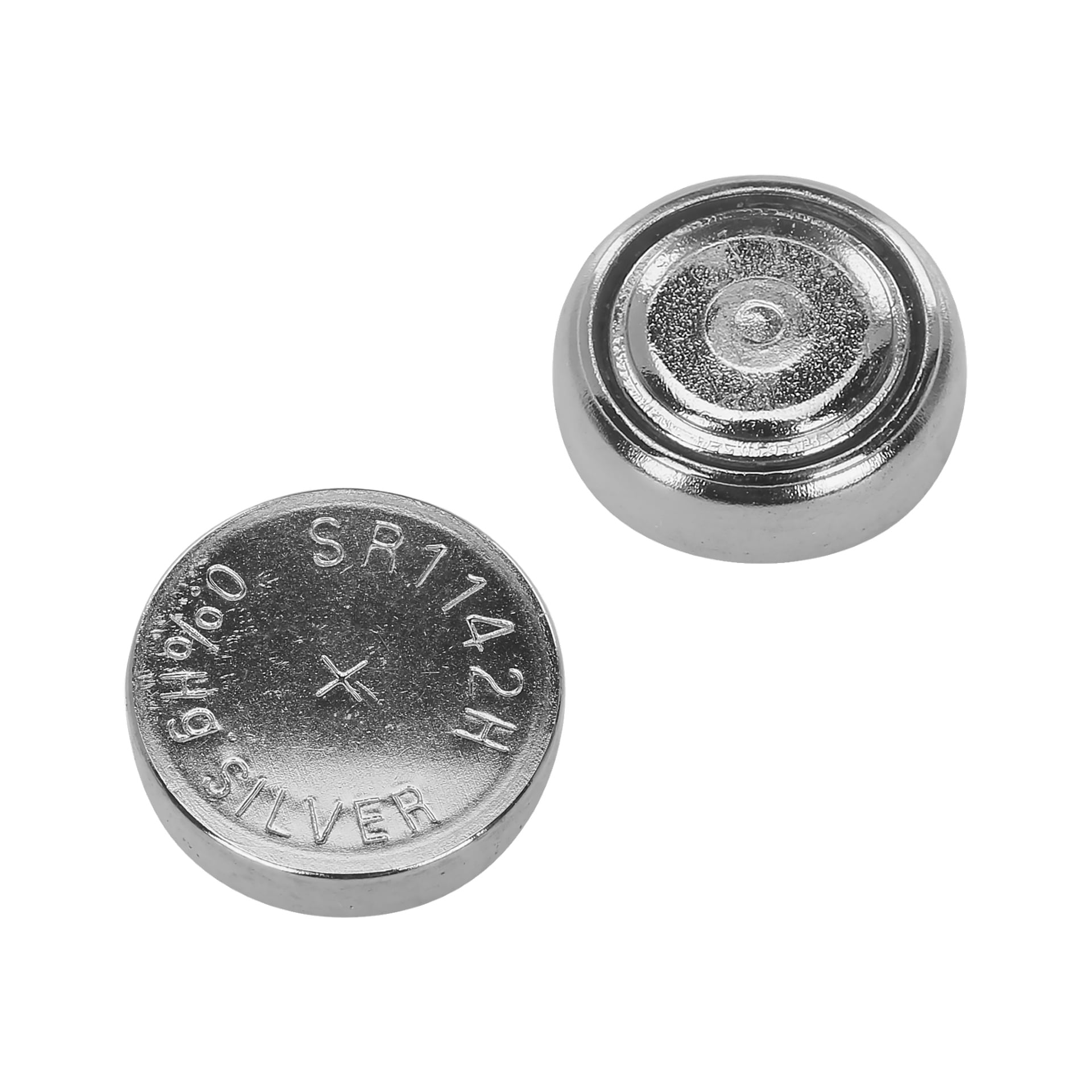 Widoczne są dwie baterie przyciskowe Anslut Extreme Power z dwuskładnika. Jedna bateria ma na powierzchni napisy "SR1142H" i "SILVER", podczas gdy druga jest odwrócona, odsłaniając prostą metalową spodnię.