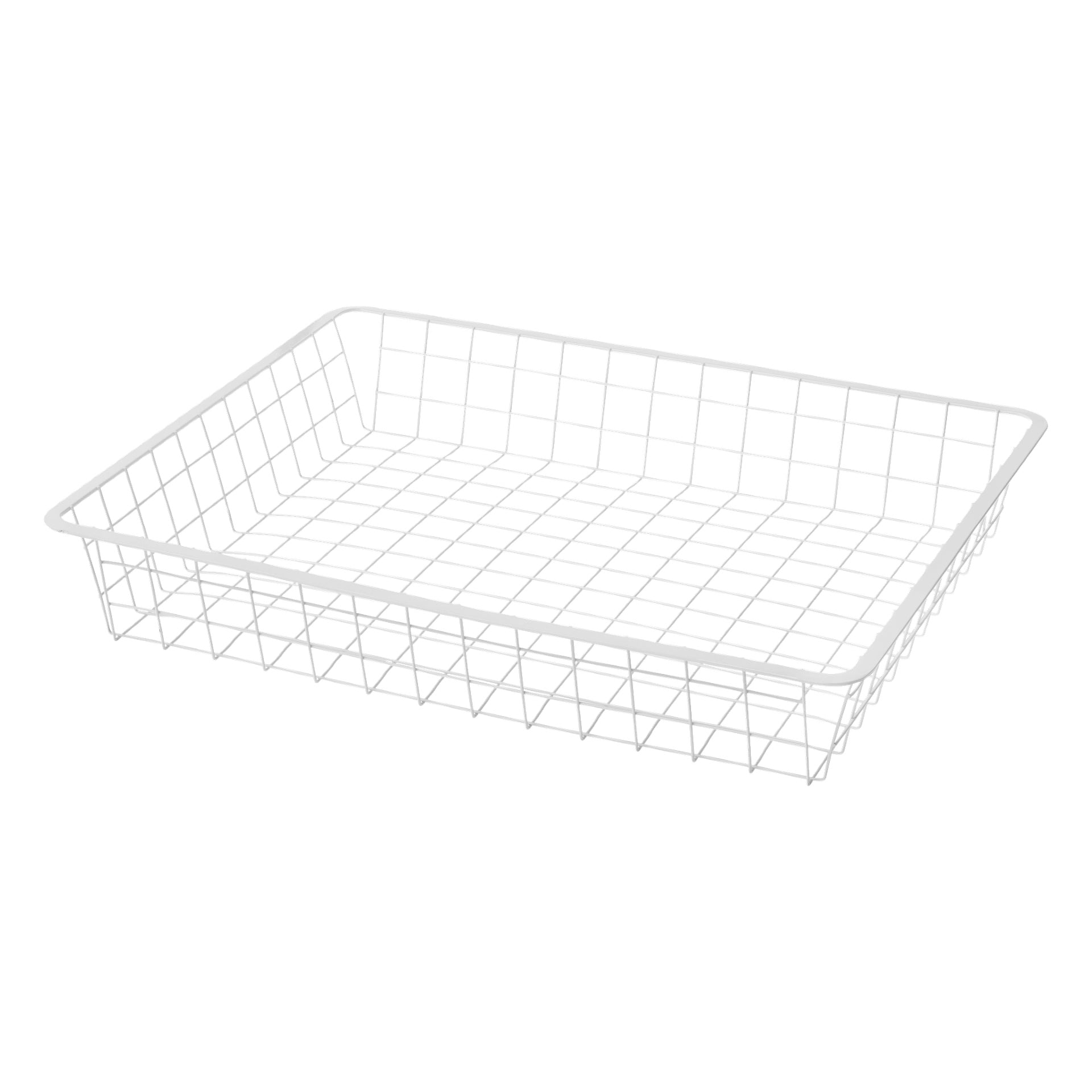 Hard Head Wire-kurven er en rektangulær metallbeholder laget av tråd med et rutenett og hevede sider, vist tom.