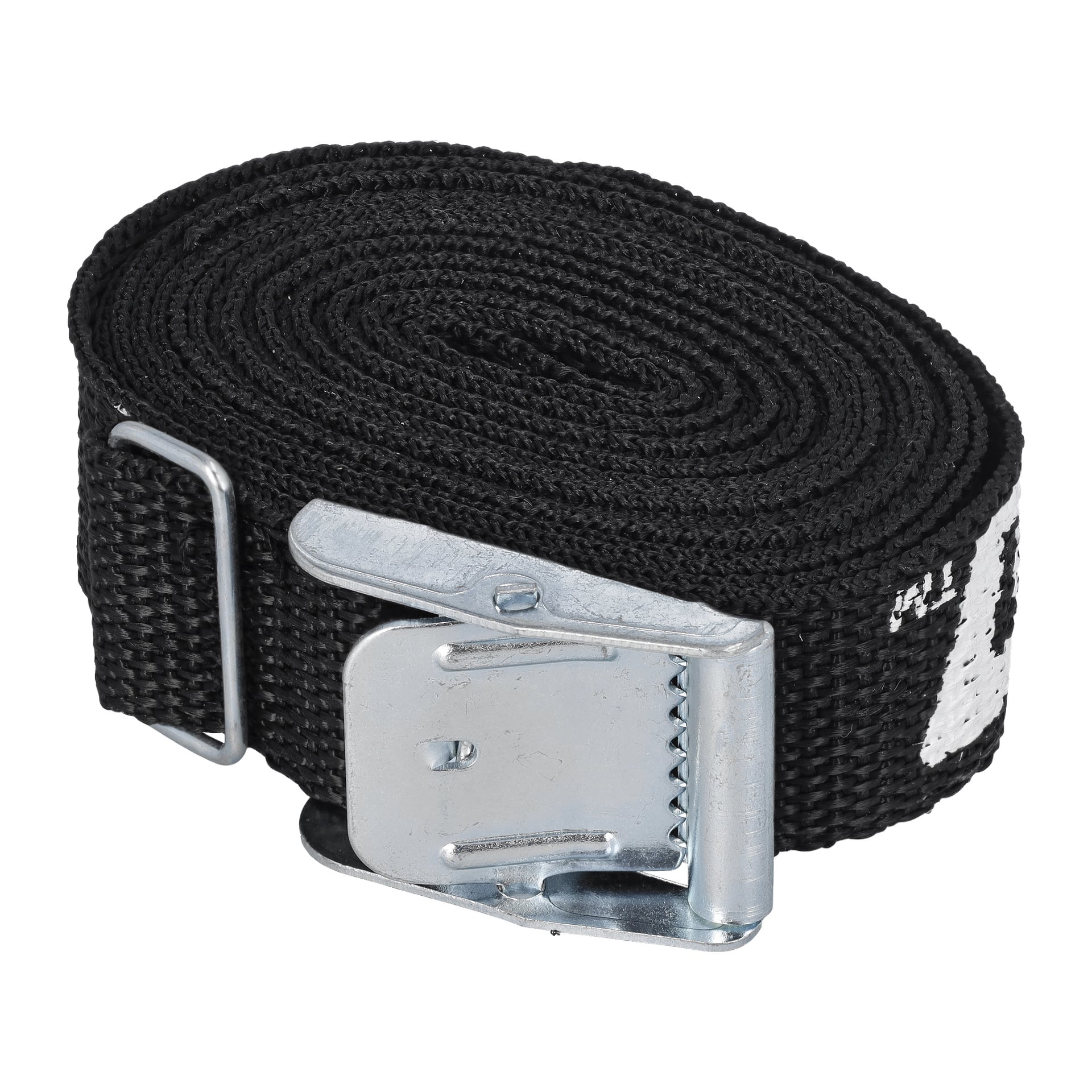 Zwei Hamron Tension Straps sind zu sehen, jeweils aus gewickeltem schwarzem Nylon mit einer silbernen Metall-Nockenschnalle und einer verstellbaren Metallschlaufe.