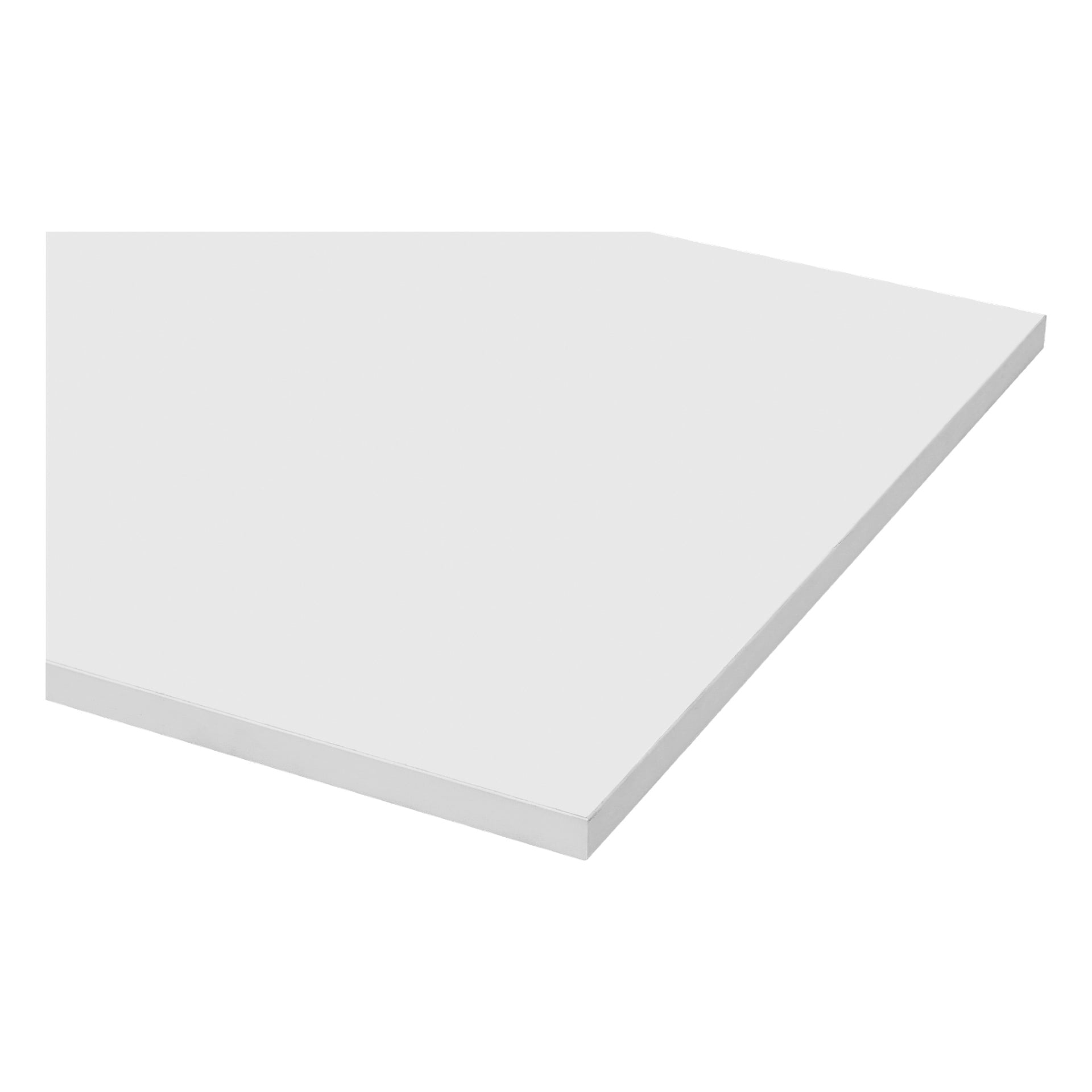 Eine Nahaufnahme eines Hard Head White-Regals, das seine scharfen, sauberen Kanten und nur eine Ecke zeigt, an der ein Teil der Oberfläche sichtbar ist.